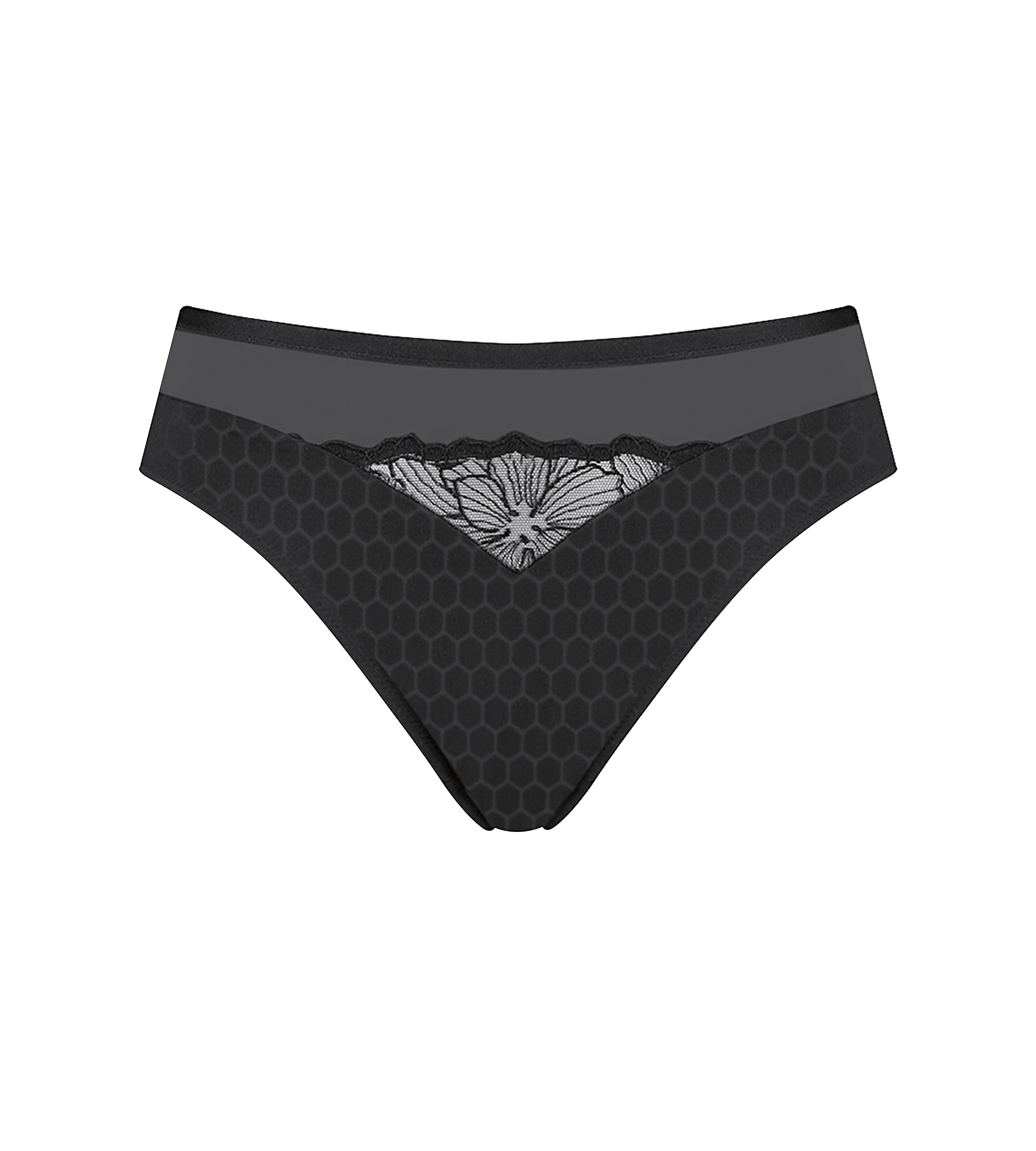 Azalea Florale Slip in schwarz