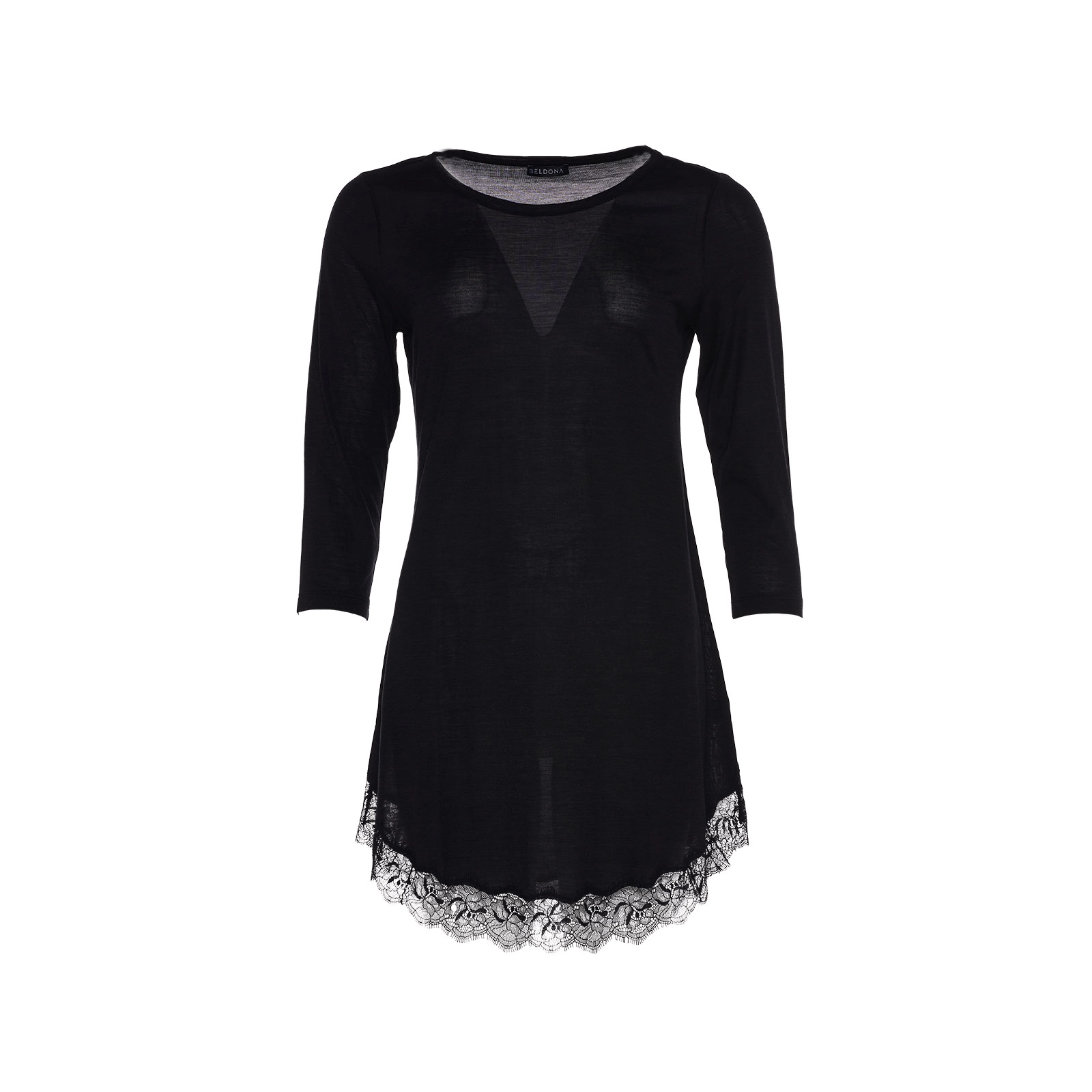 Feline Nachthemd kurz in schwarz