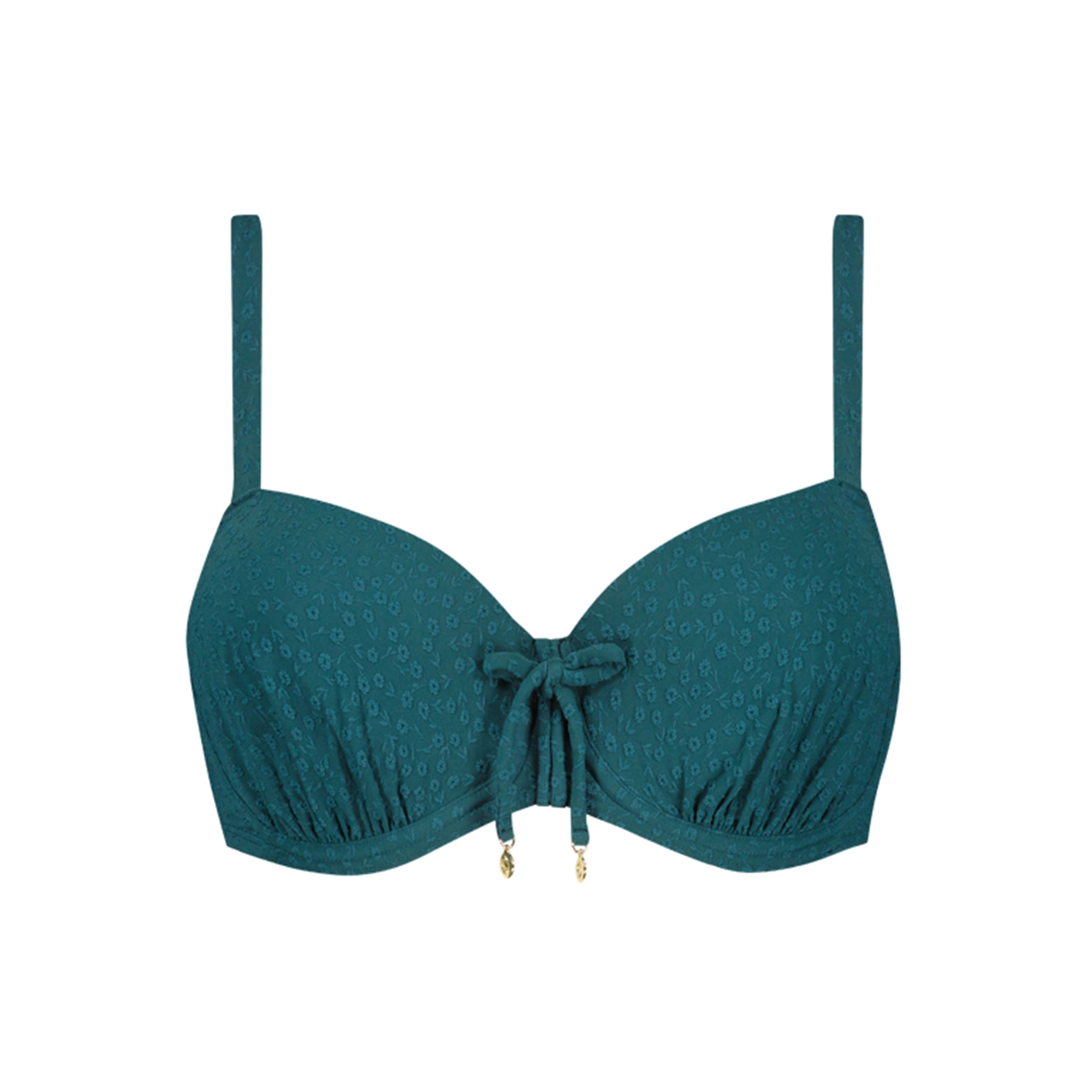 Flora Teal Bikini Top mit Bügel gefüttert in grün