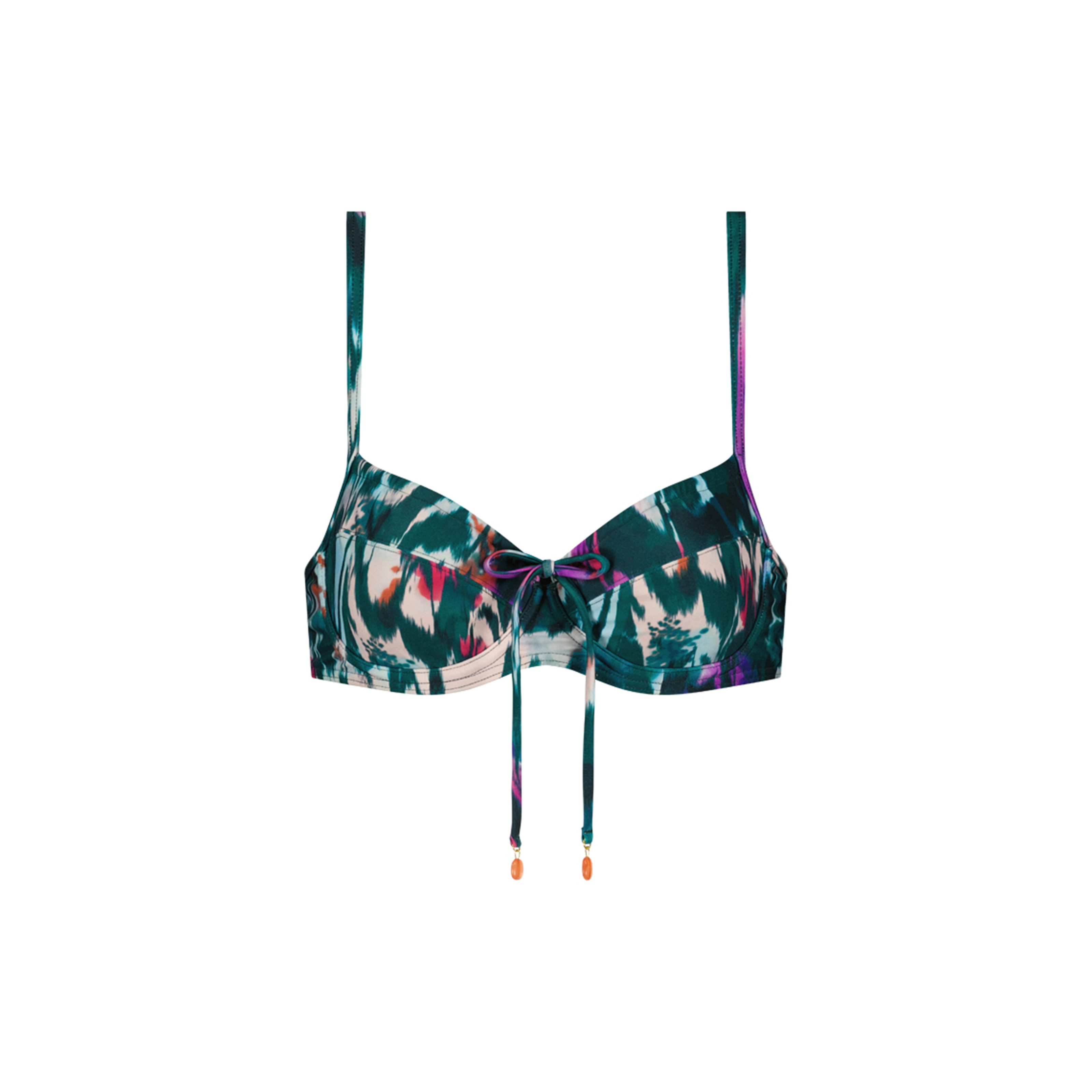 Ikat Teal Bikini Top mit Bügel ungefüttert in grün