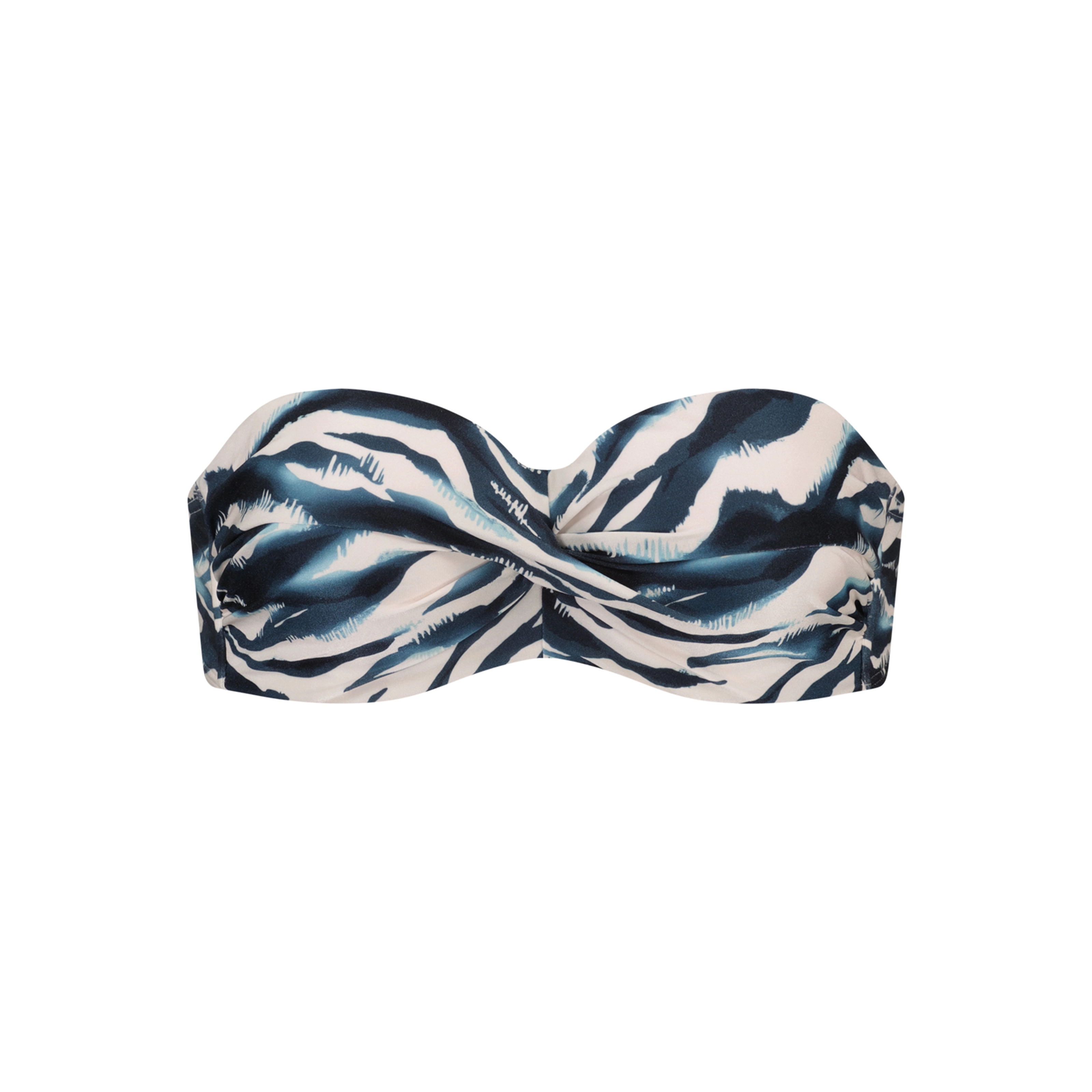 Wavy Water Bikini Top ohne Bügel gefüttert in blau