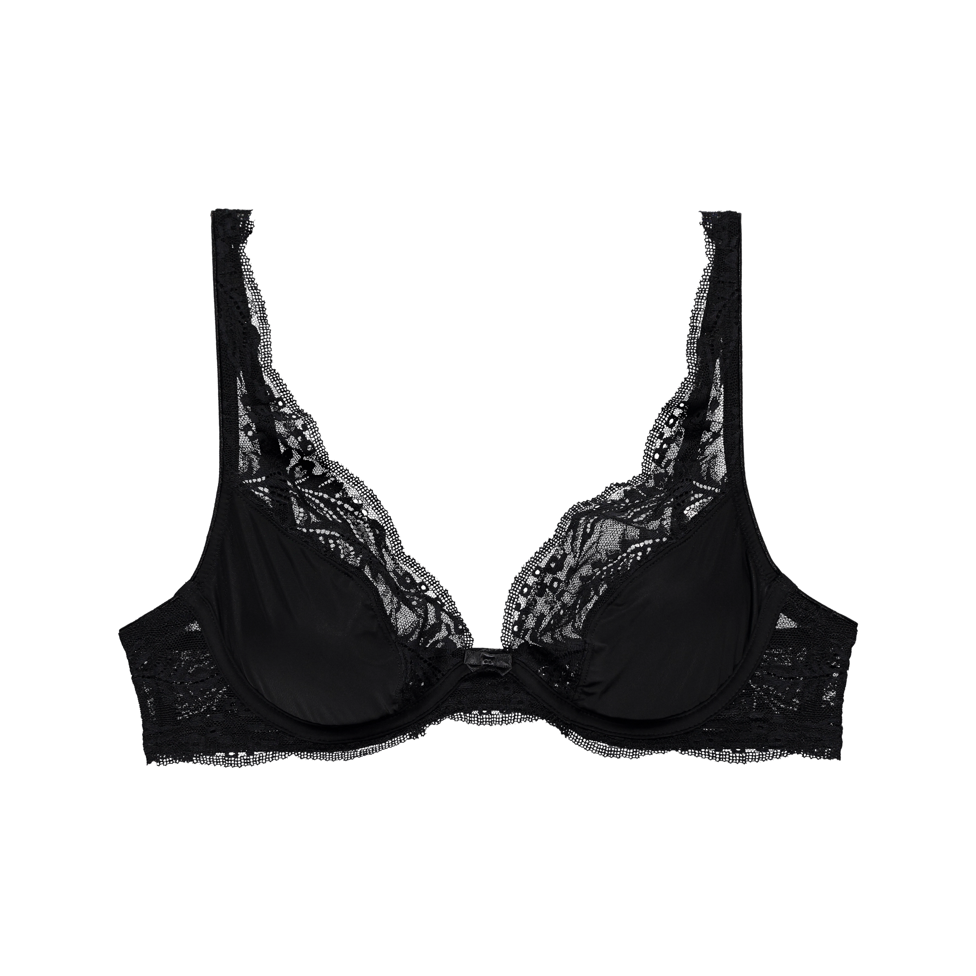 Lace Comfort BH mit Bügel, ungefüttert in schwarz