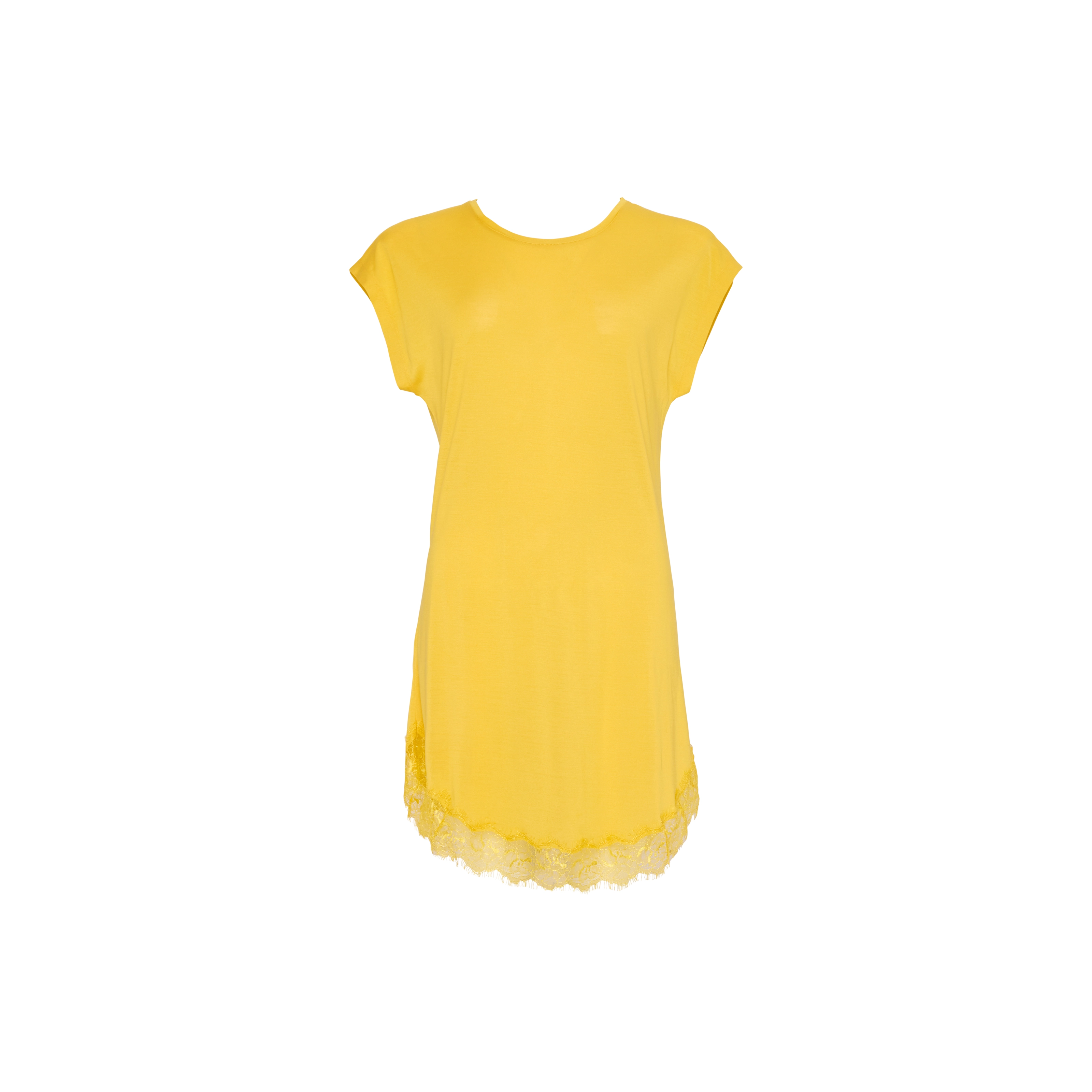 Feline Nachthemd lang in gelb