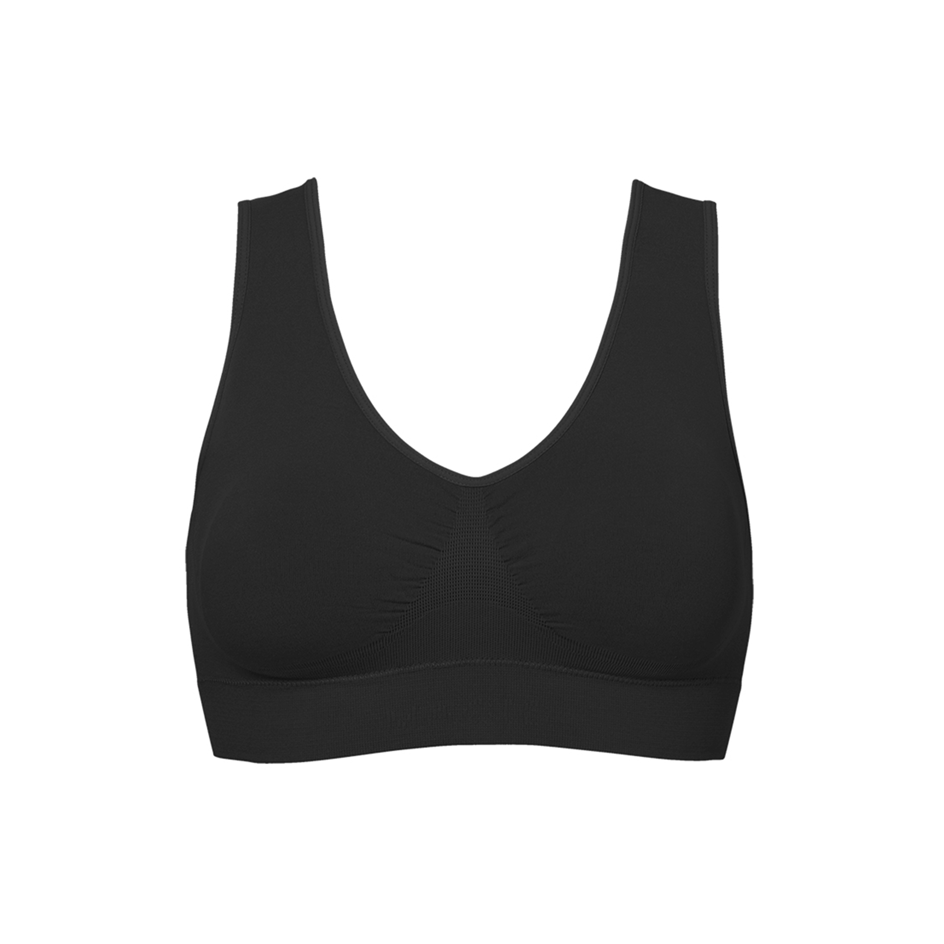 Comfort Bra Bamboo Breite BH ohne Bügel, gefüttert in schwarz