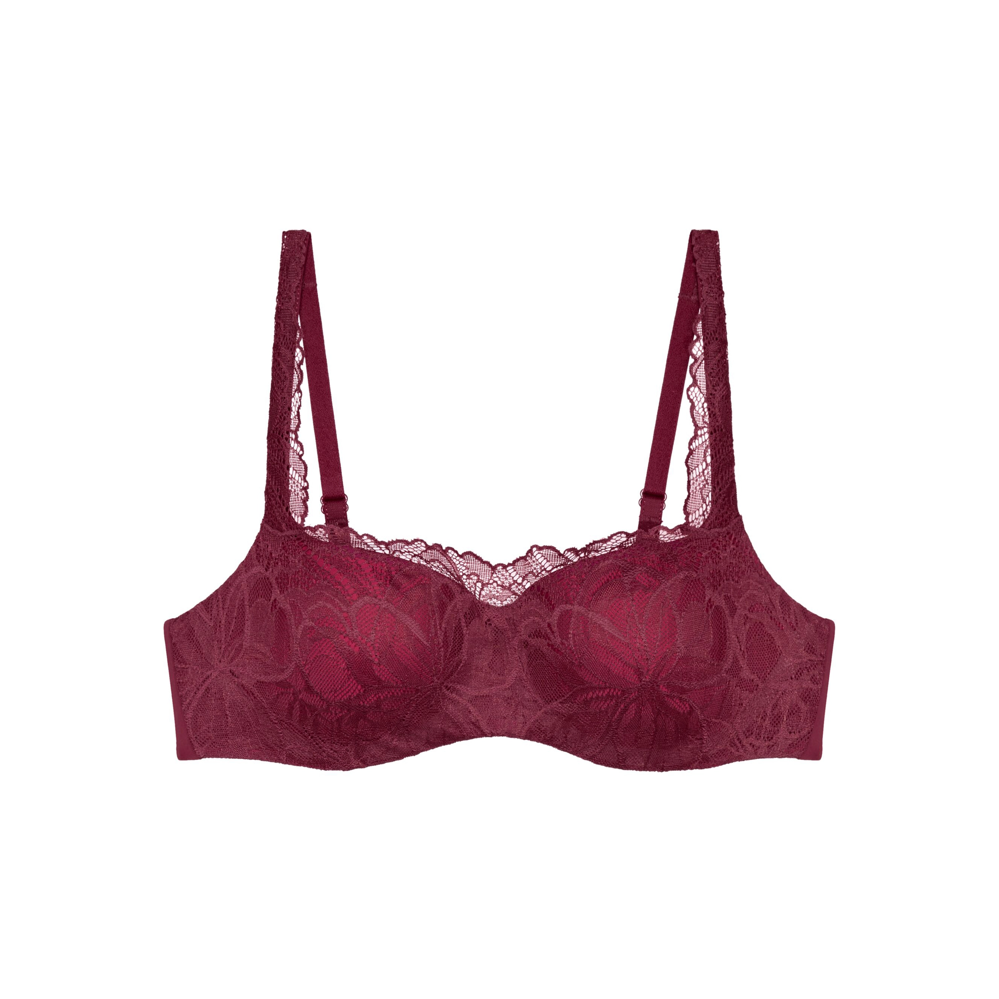 Body Make-Up Illusion Lace BH mit Bügel, gefüttert in rot