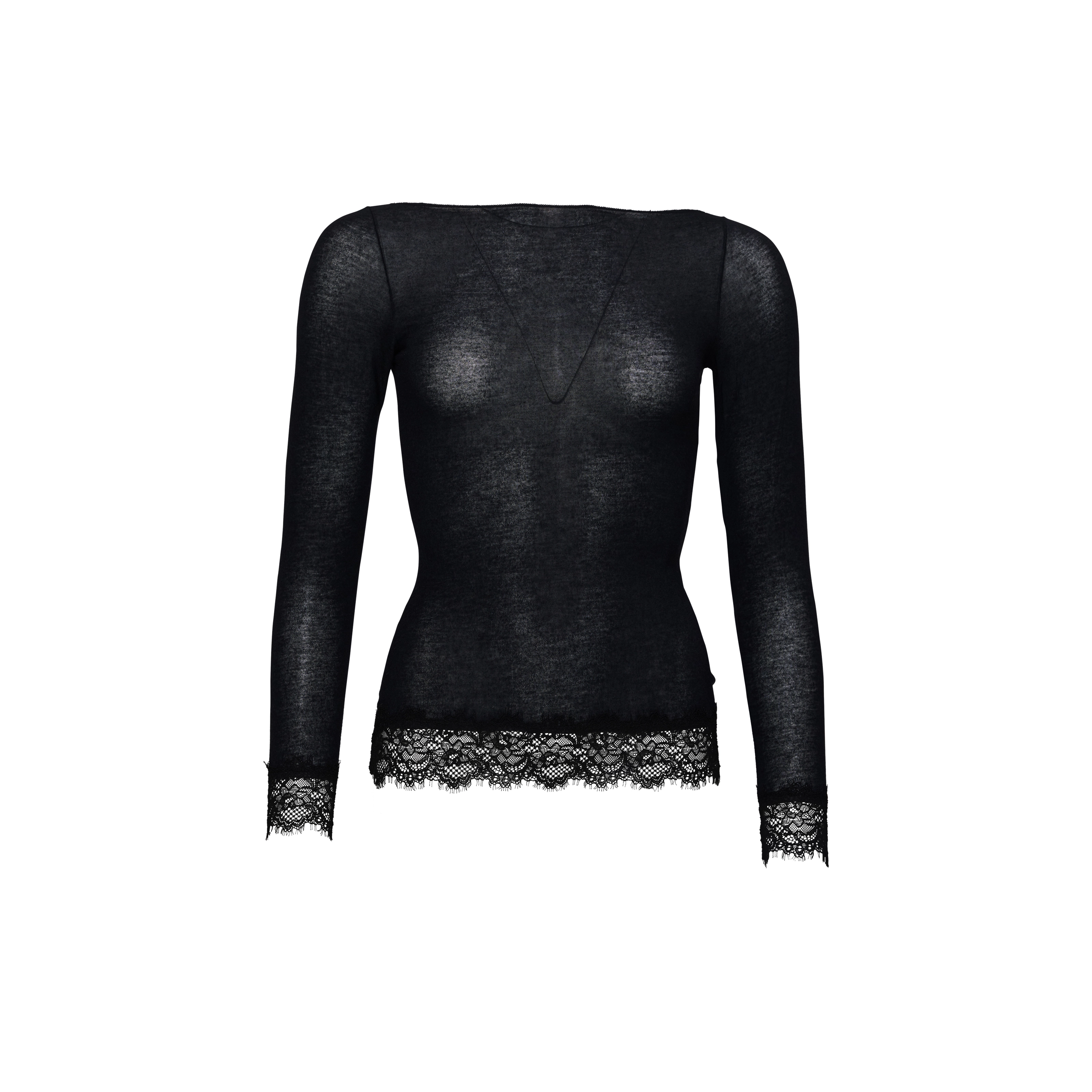 Cashmere Sensation Shirt Langarm in schwarz
