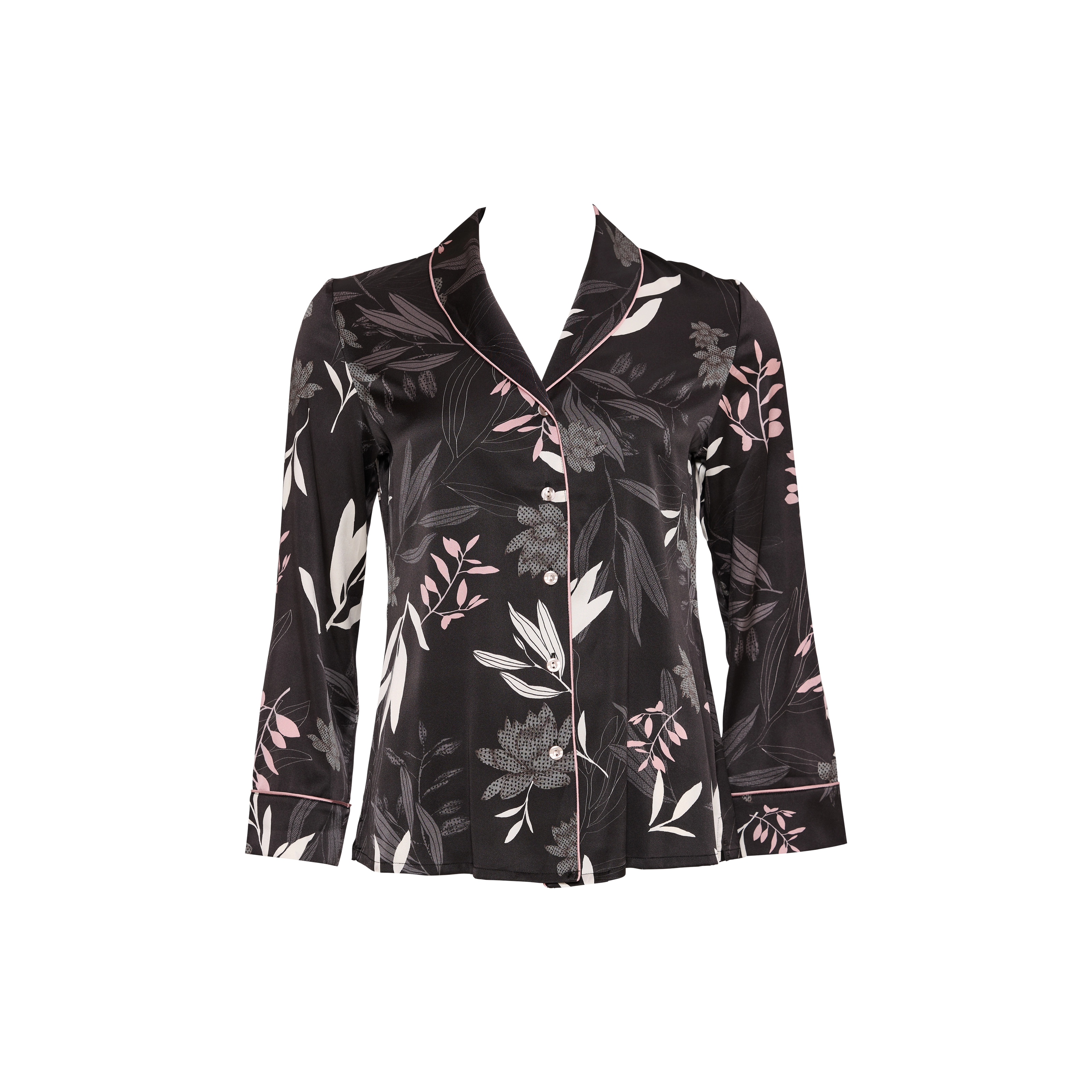 Verena Pyjama Oberteil in schwarz