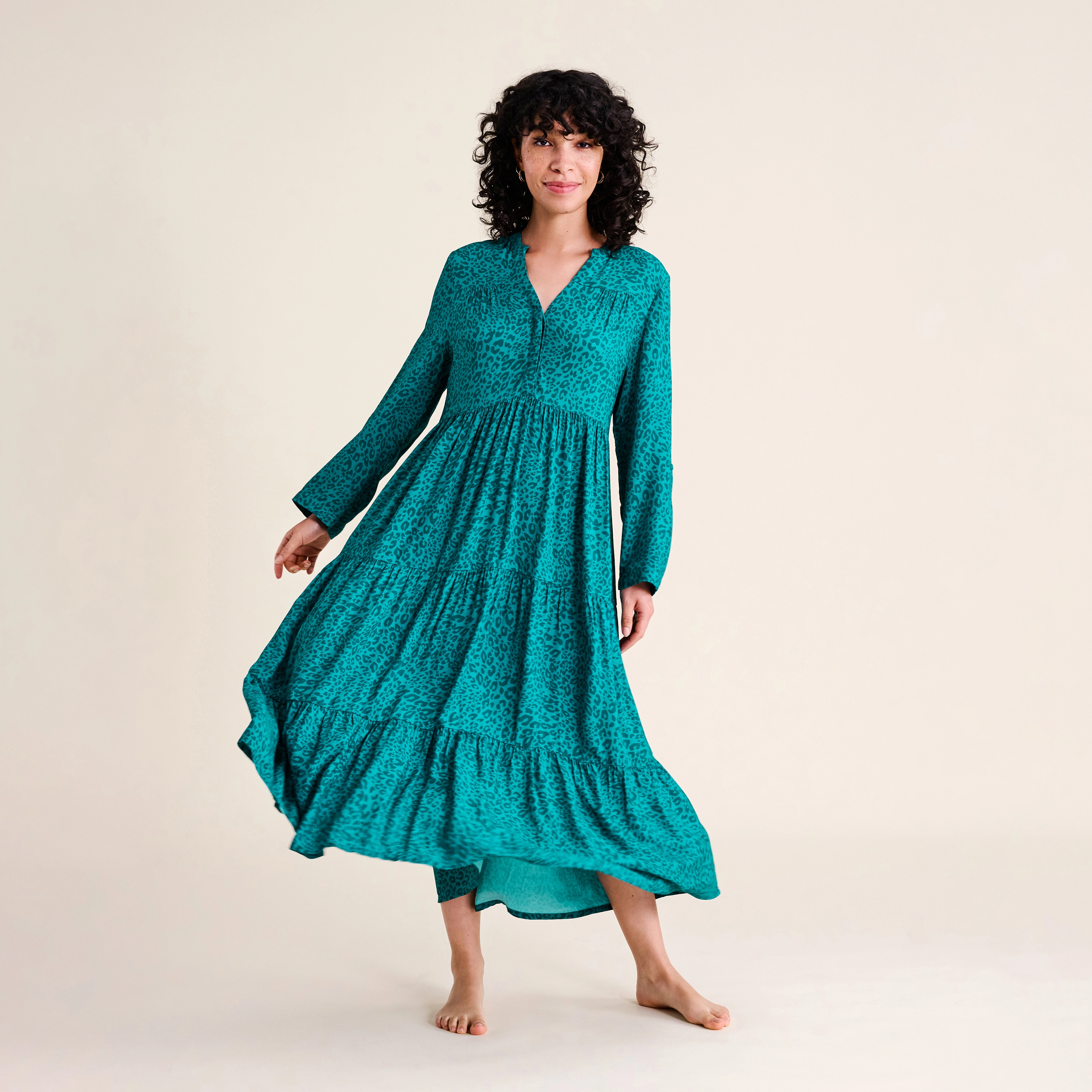 Alana Kleid lang in türkis