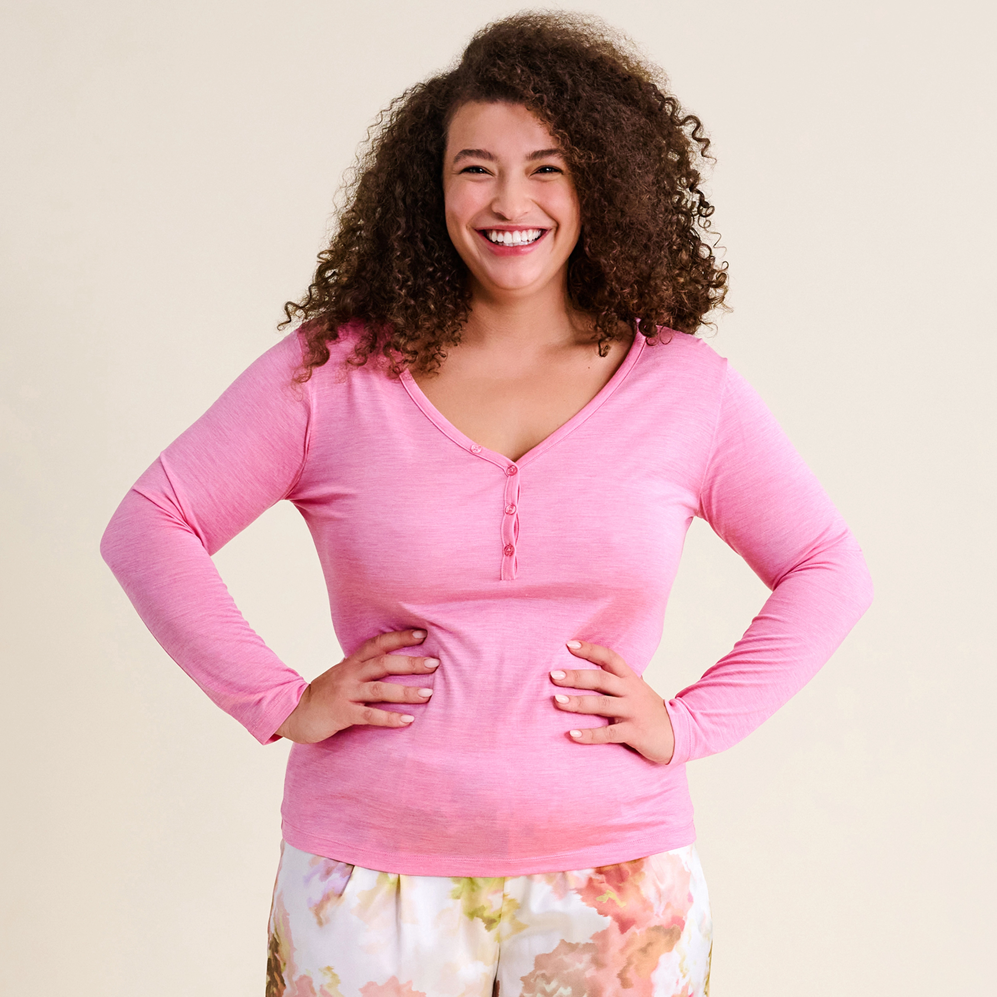 Amaya Pyjama Oberteil in pink