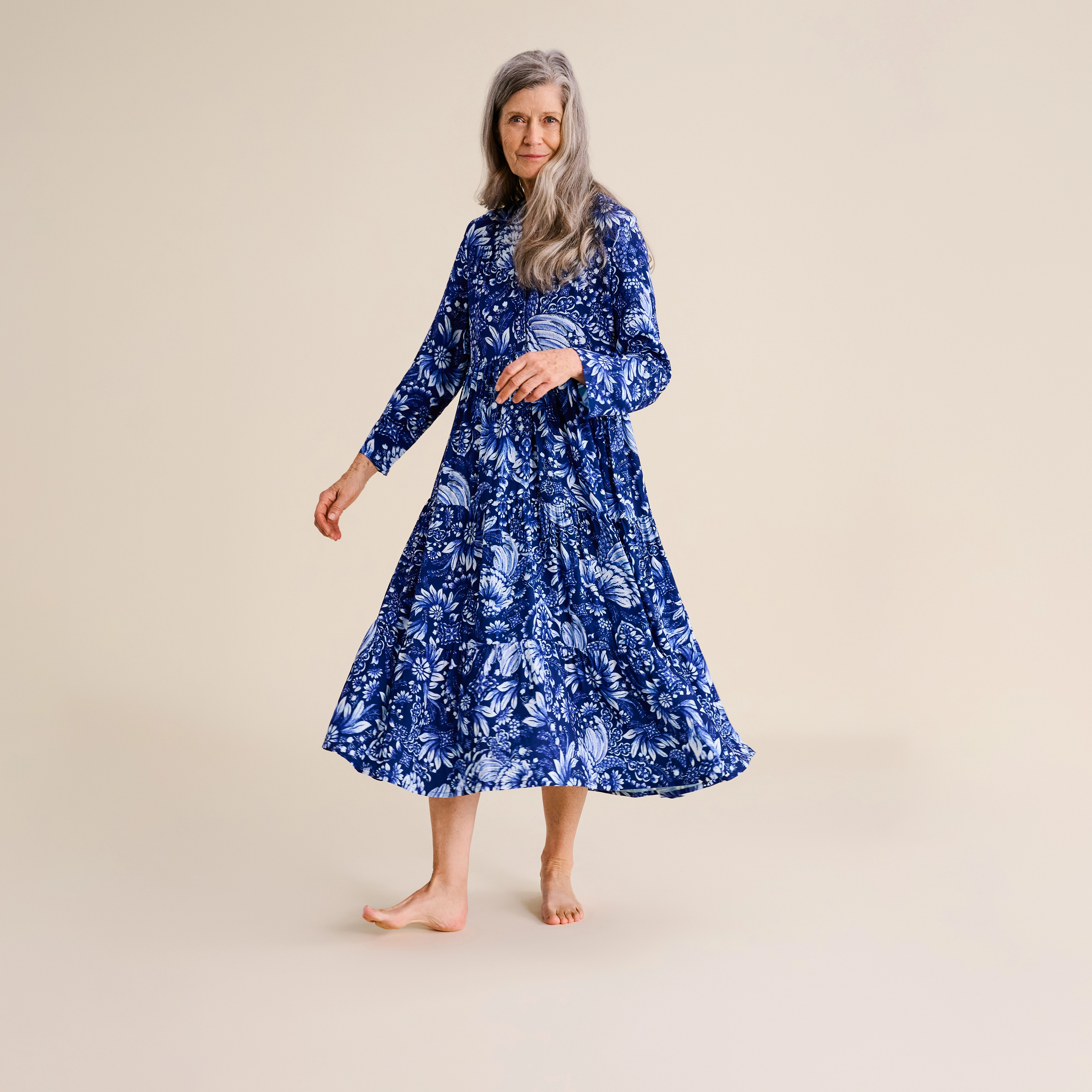 Andia Kleid lang in blau