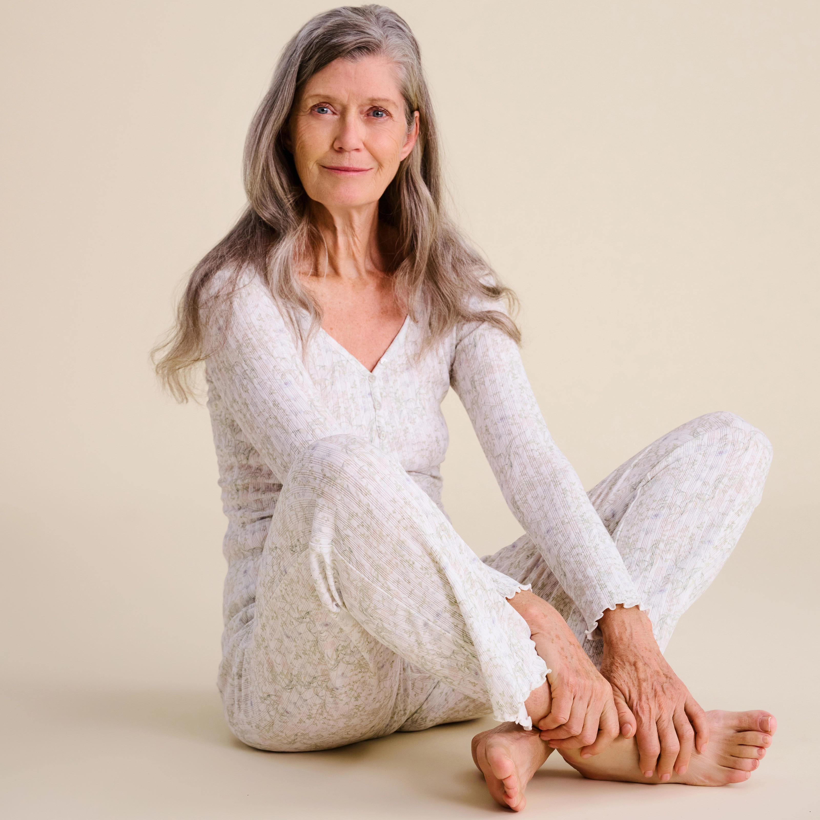 Angelina Pyjama Oberteil in weiss
