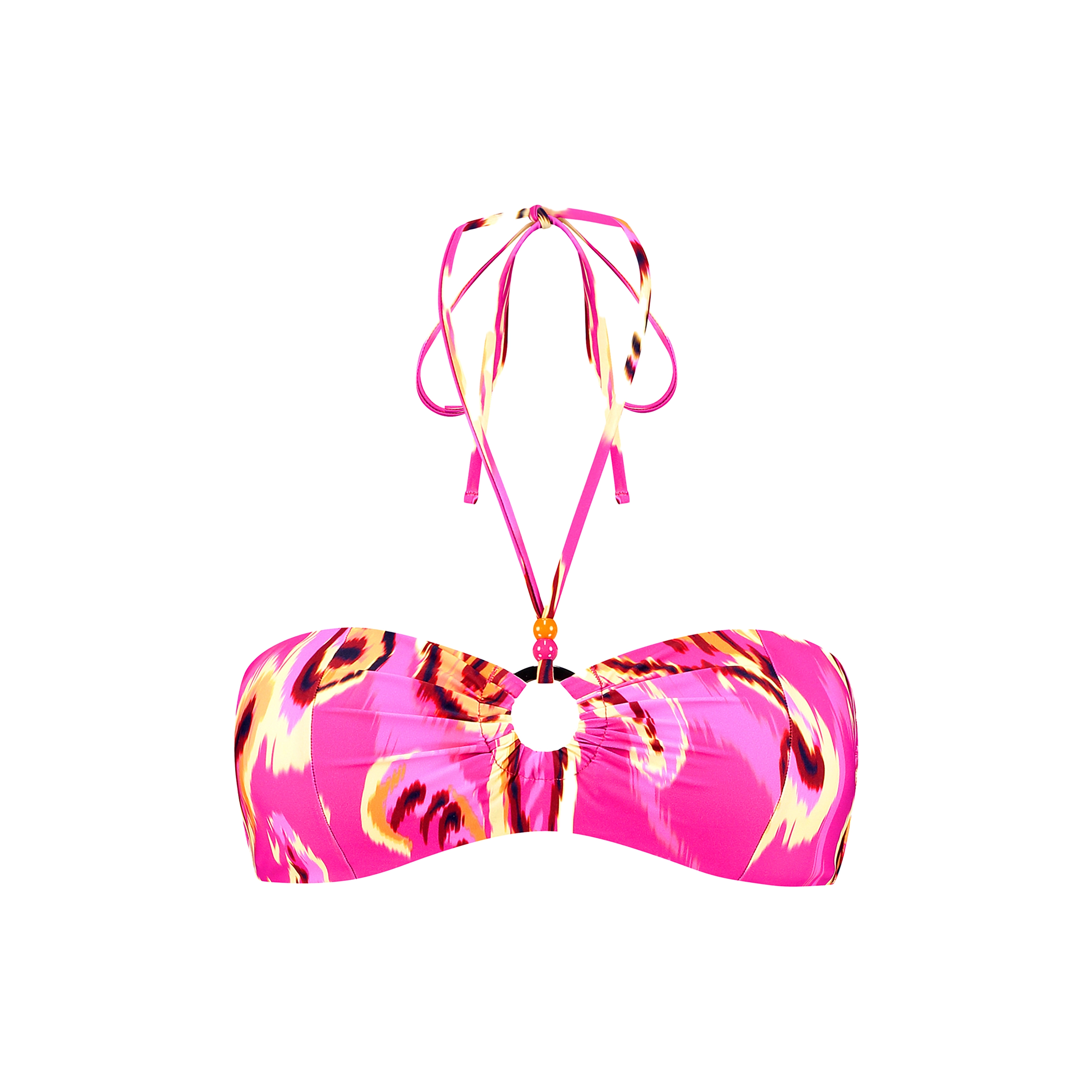 Popping Paisley Bikini Top ohne Bügel gefüttert in bunt