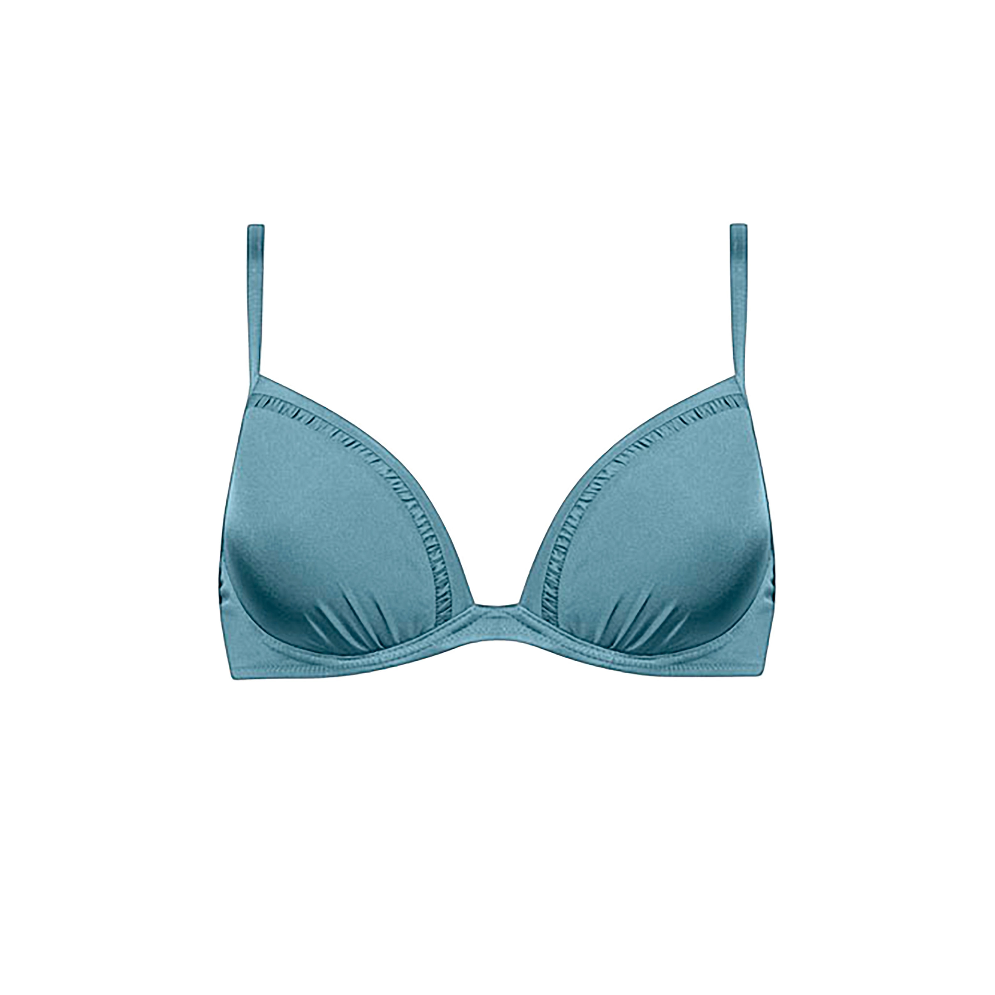 Shimmering Solids Bikini Top mit Bügel gefüttert in blau