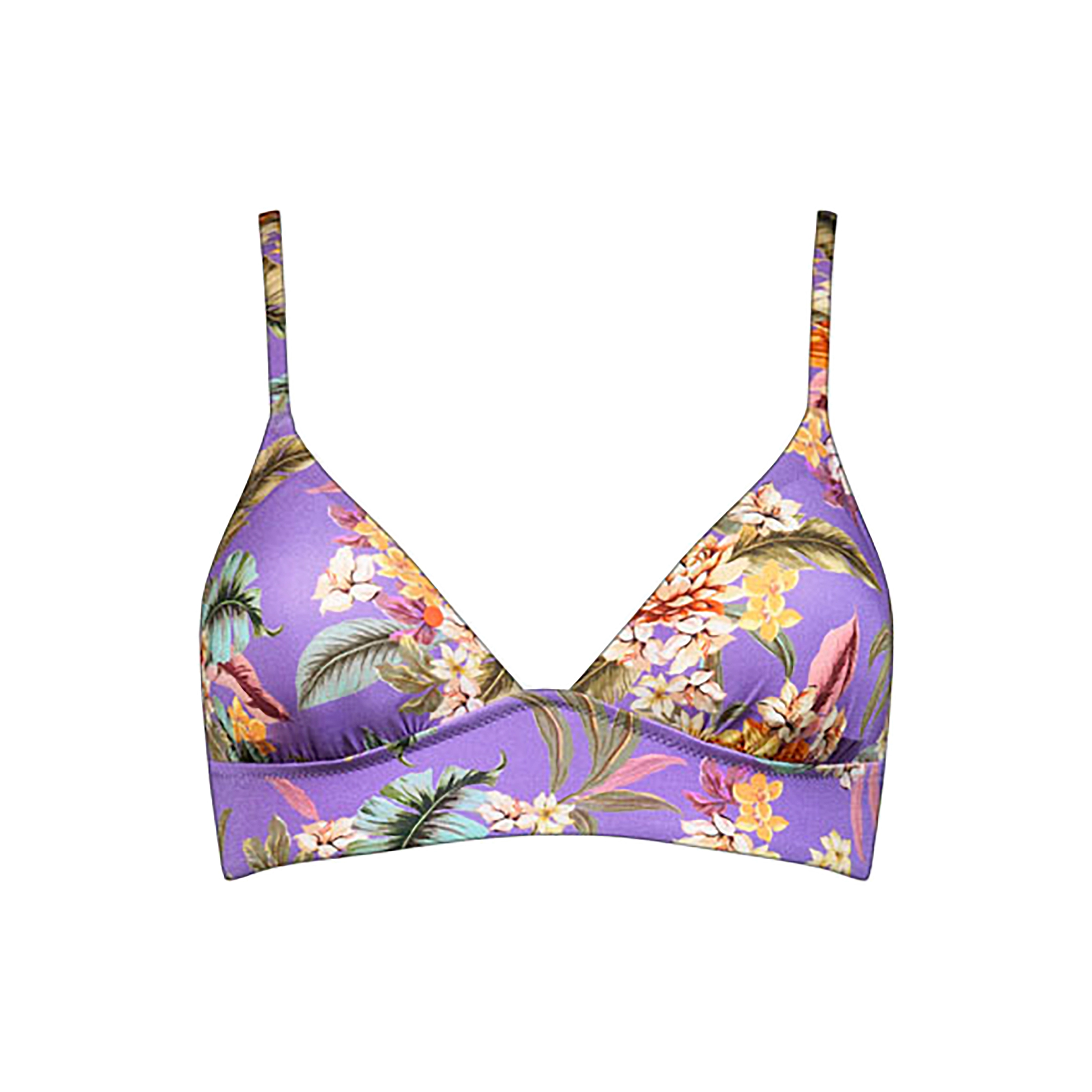 Dreamscape Tropics Bikini Top ohne Bügel ungefüttert in violett