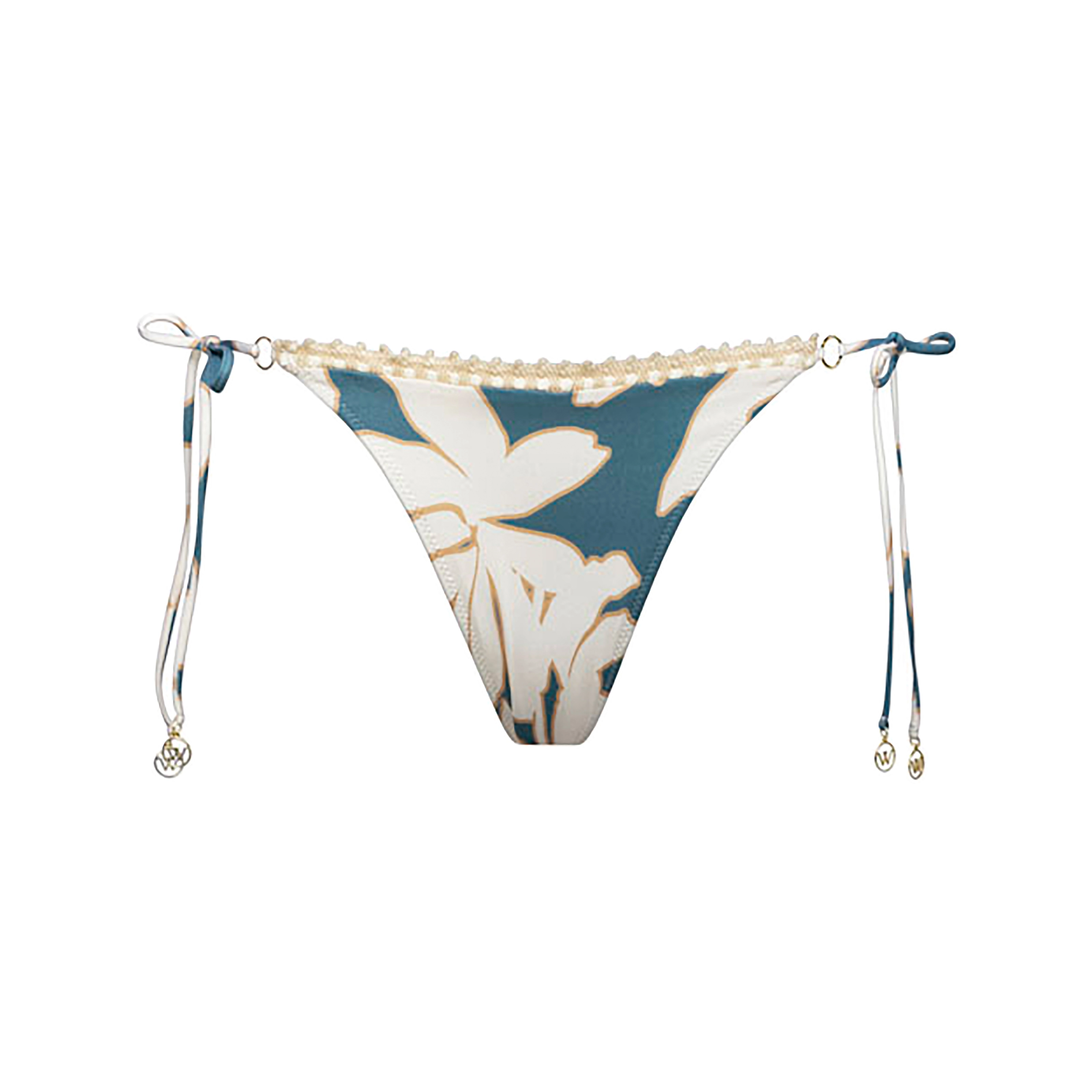 Floral Abstract Bikini Regular Slip in blau