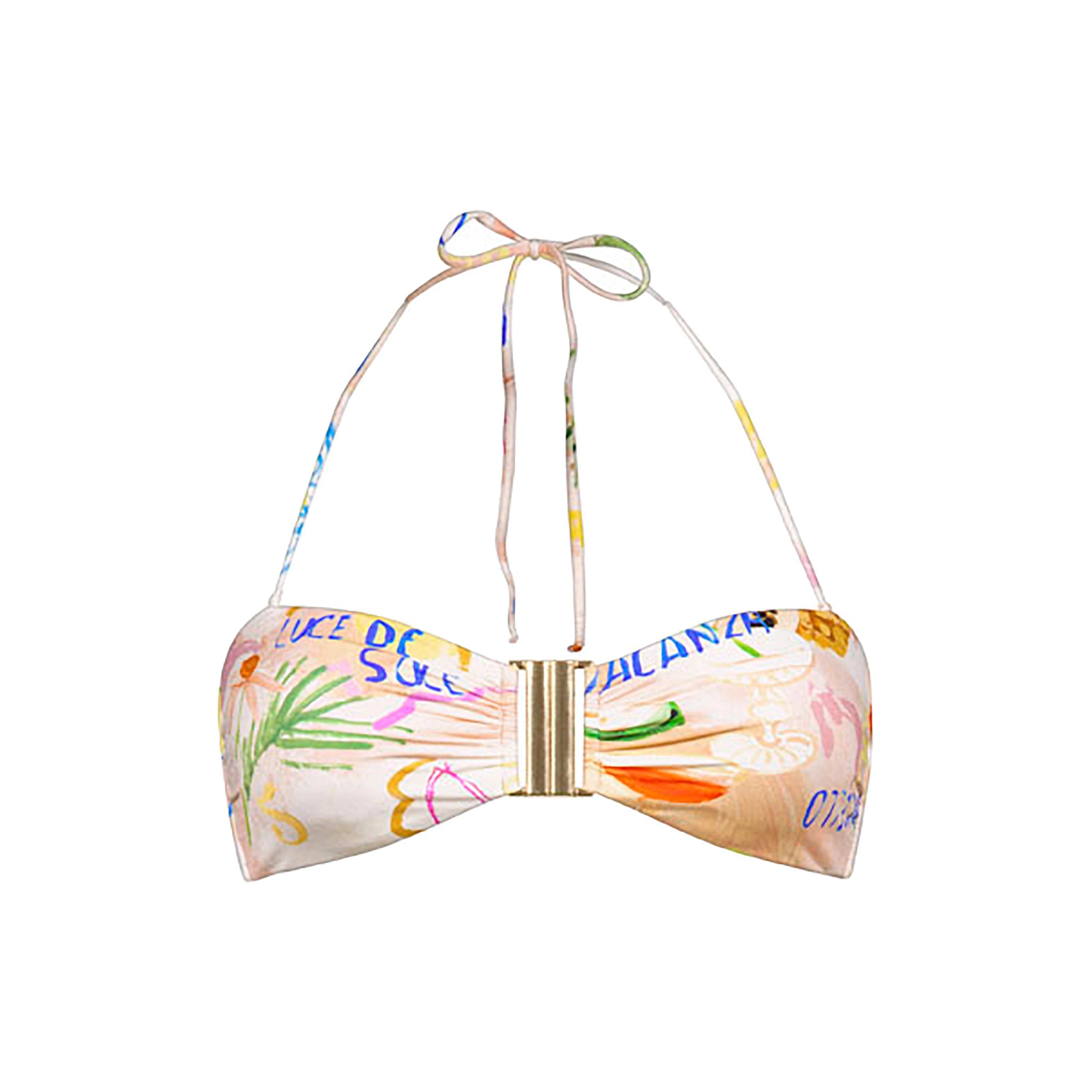 Vacation Fizz Bikini Top ohne Bügel gefüttert in weiss