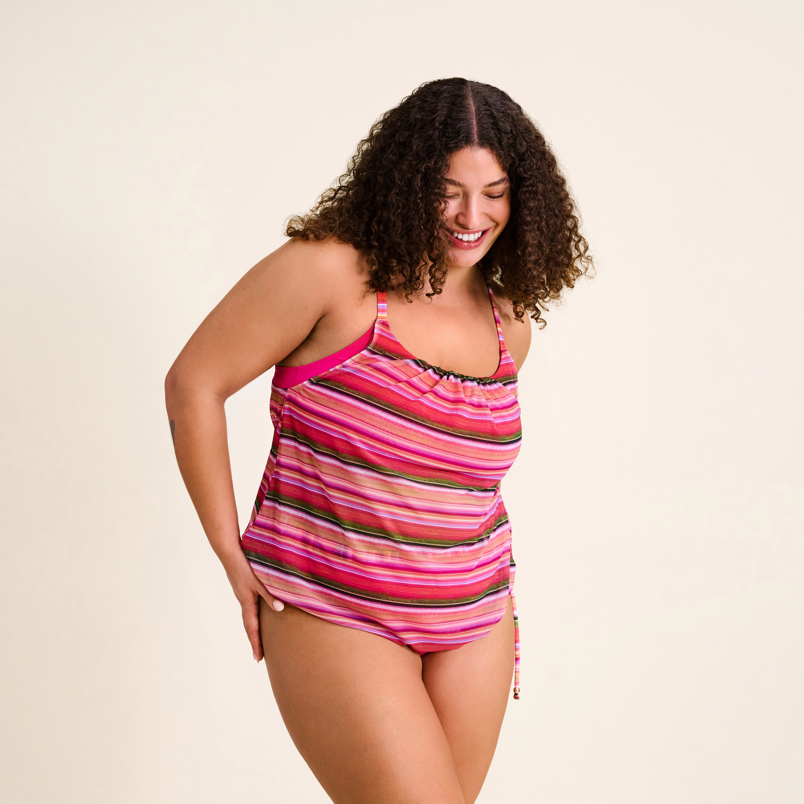 Ayla Tankini Top ohne Bügel gefüttert in pink