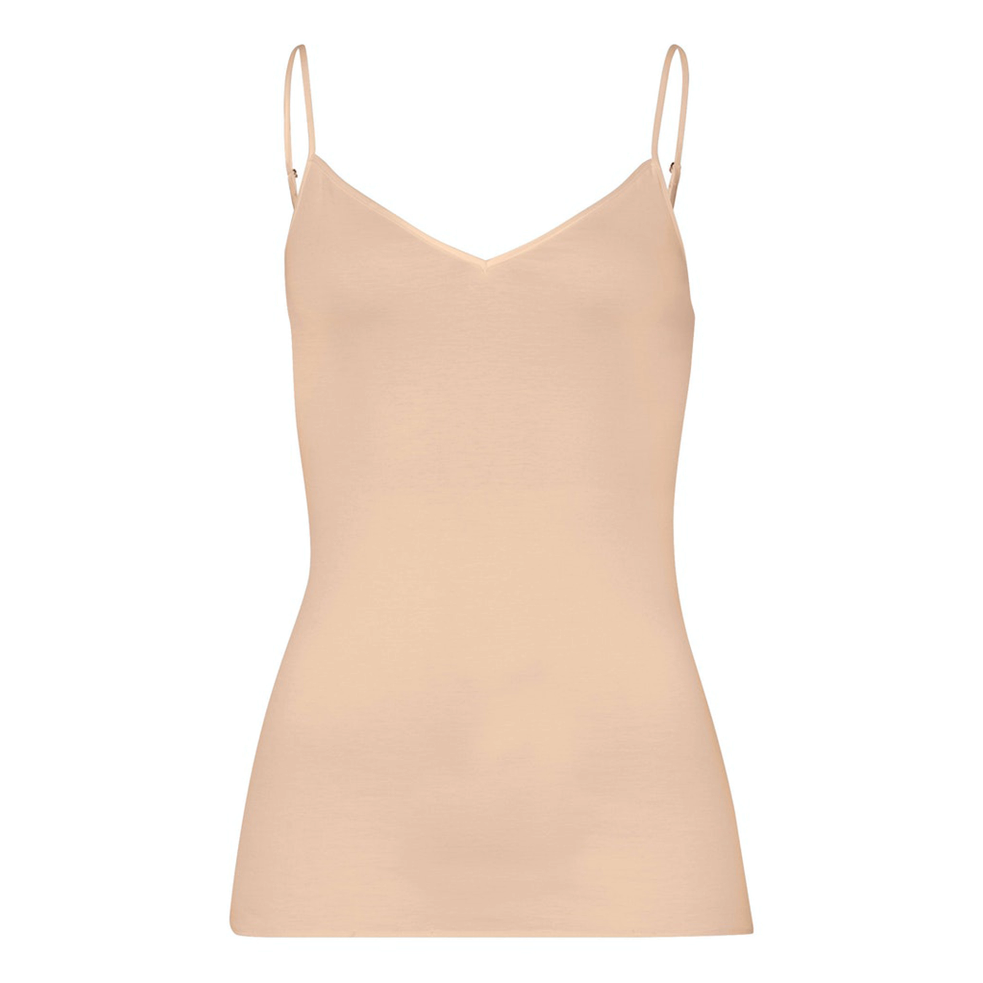 Cotton Seamless Top Spaghetti in beige