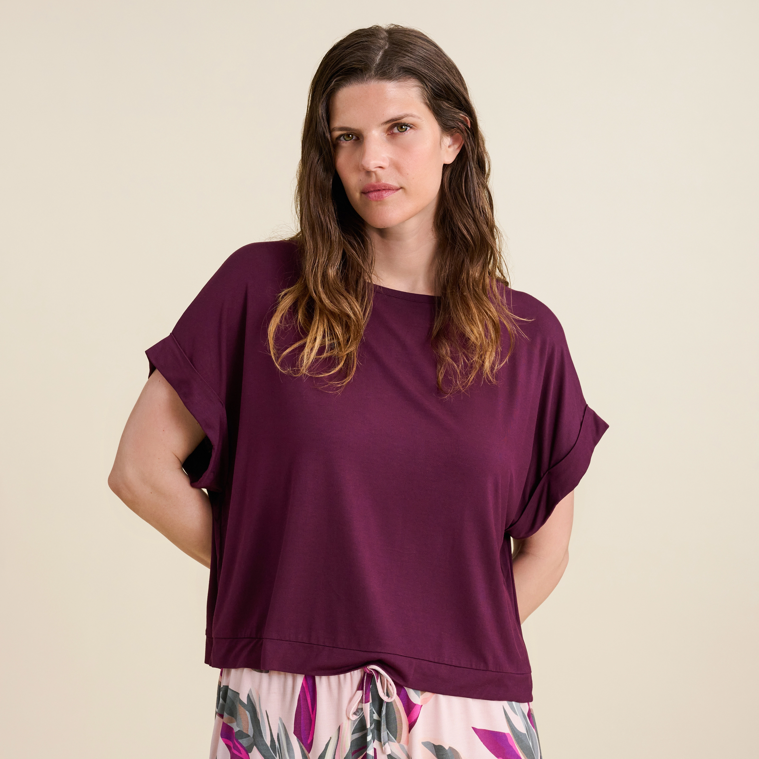Benina Pyjama Oberteil, kurz in rot