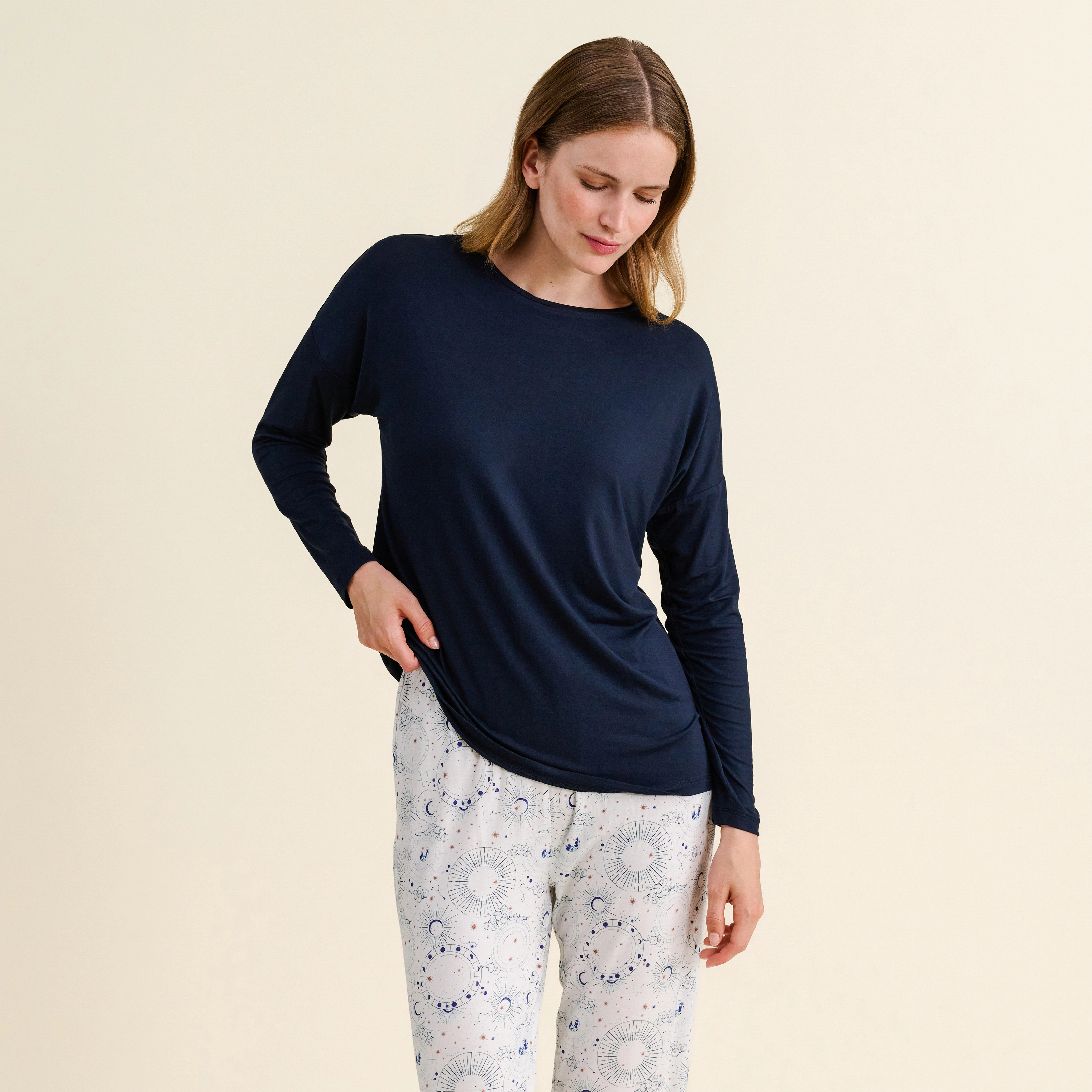 Bahira Pyjama Oberteil in blau