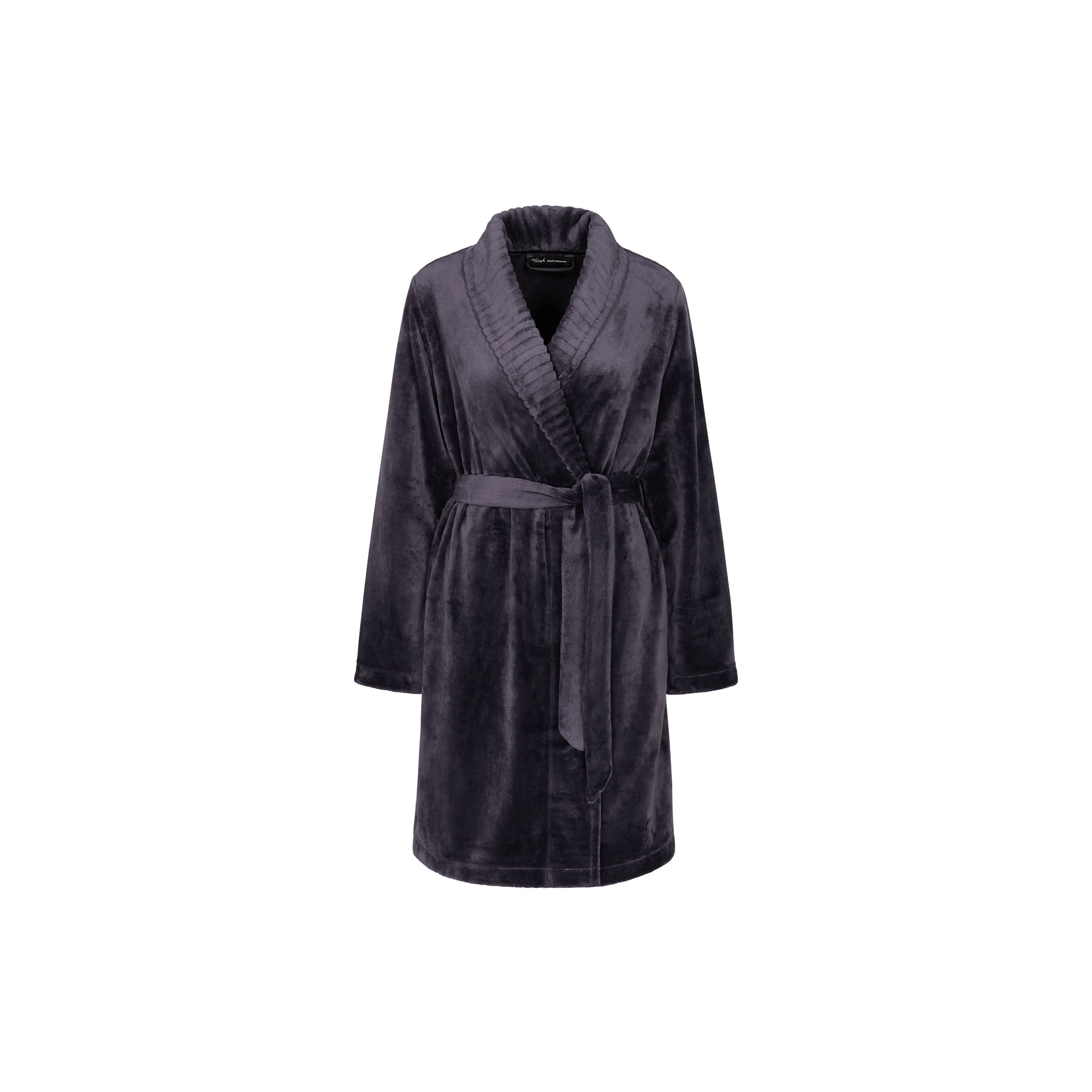 Fleece Robe Mantel in grau