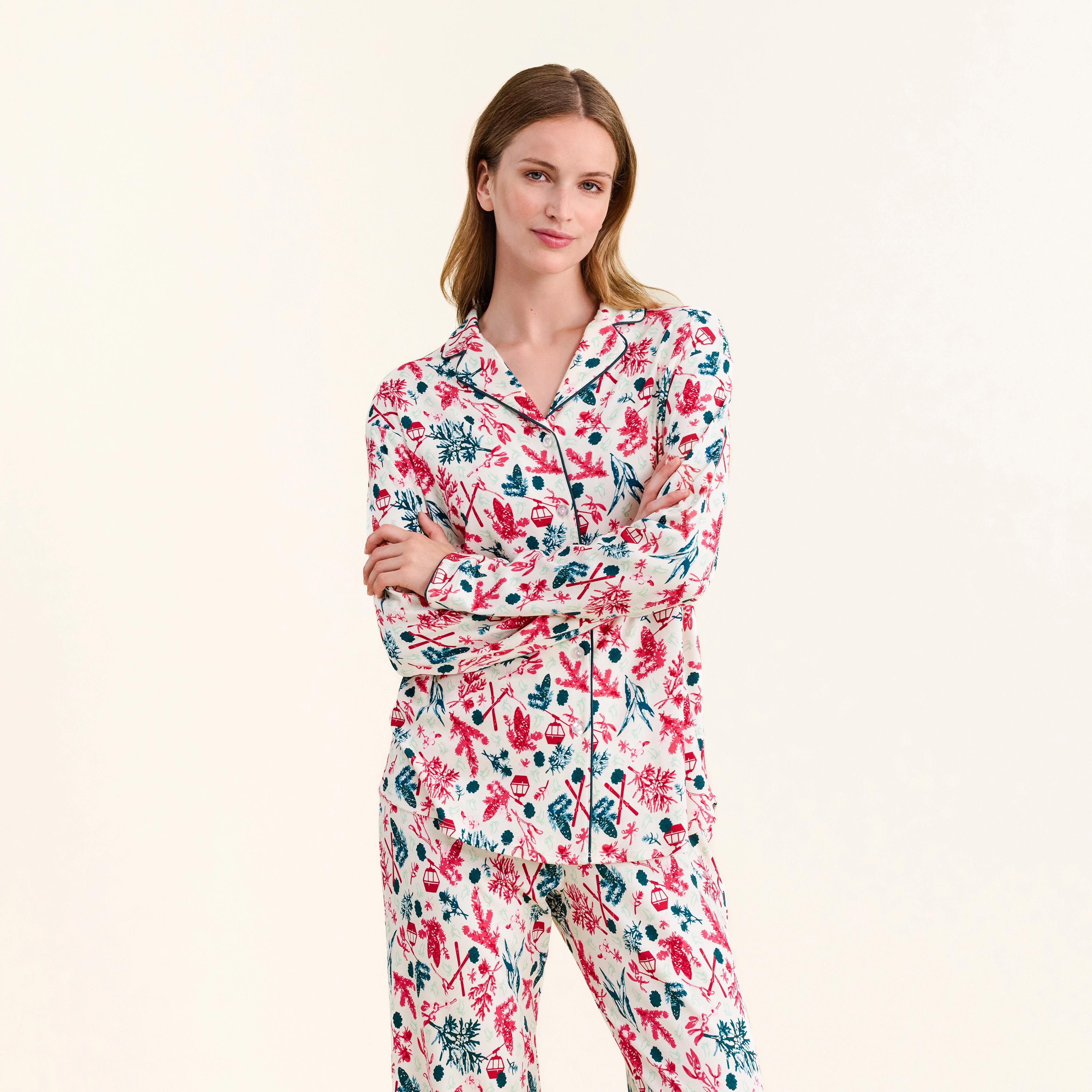 Image of Beeja Pyjama Oberteil in weiss