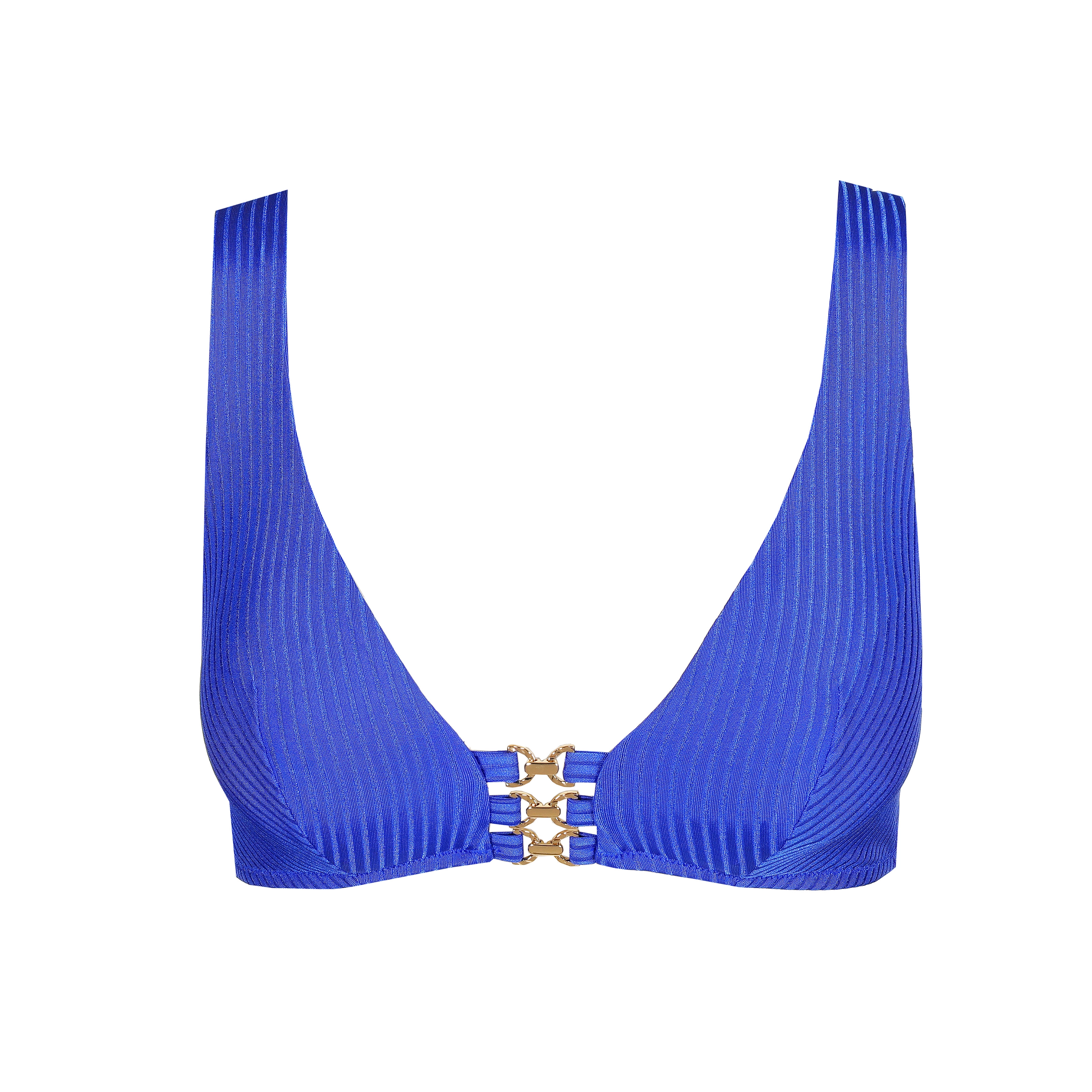 Emly Bikini Top ohne Bügel ungefüttert in blau