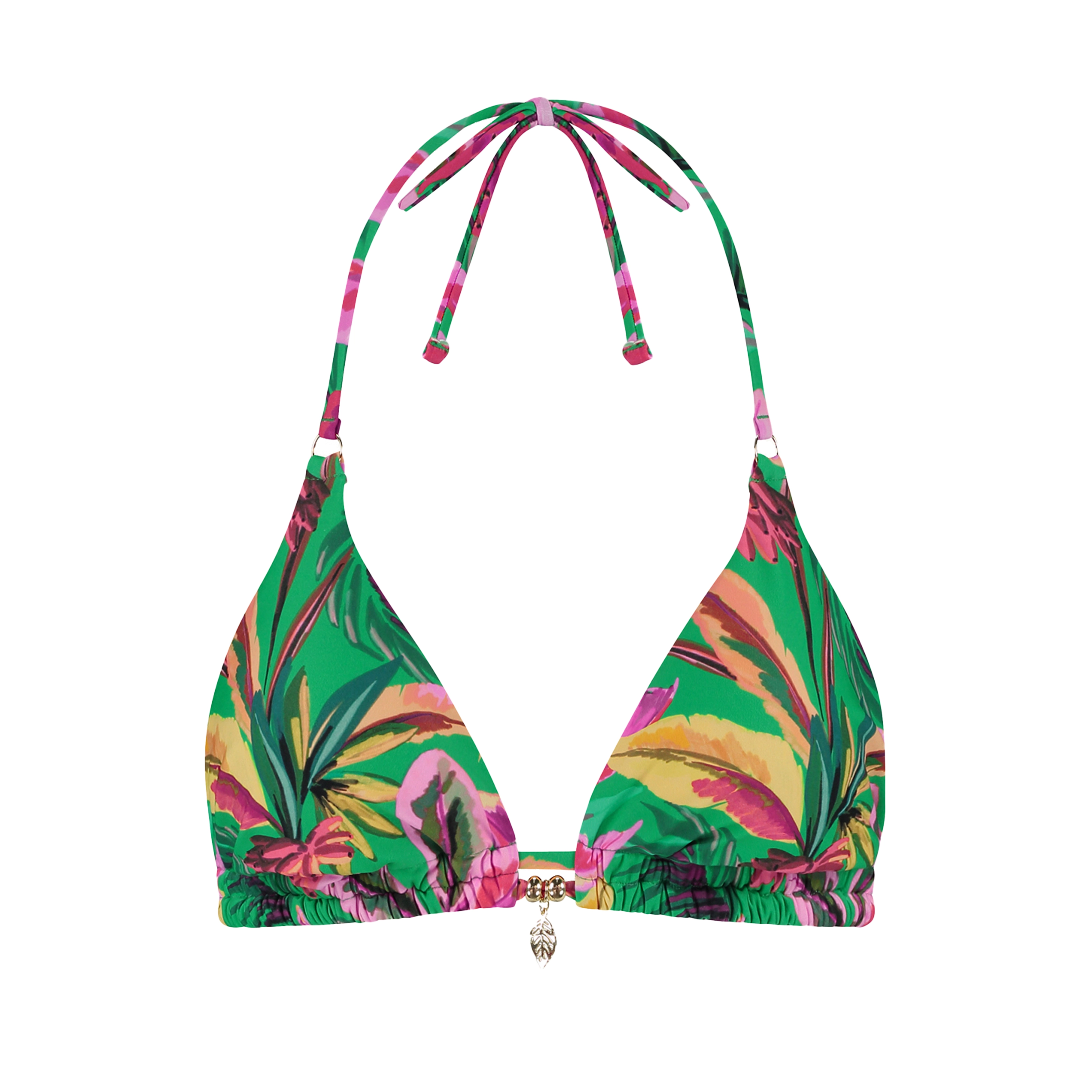 Image of Floral Forest Bikini Top ohne Bügel ungefüttert in grün