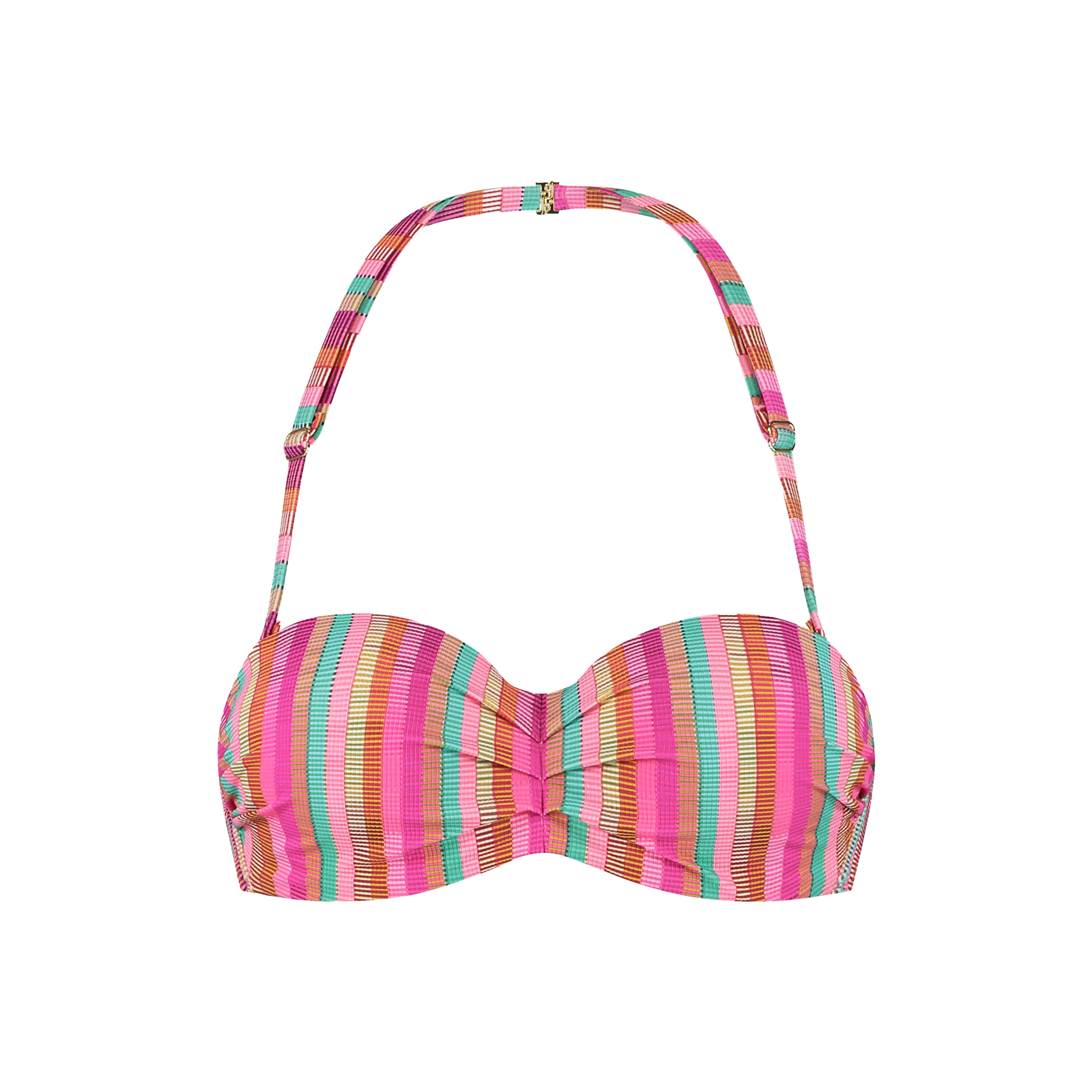 Image of Tropical Lines Bikini Top mit Bügel gefüttert in pink