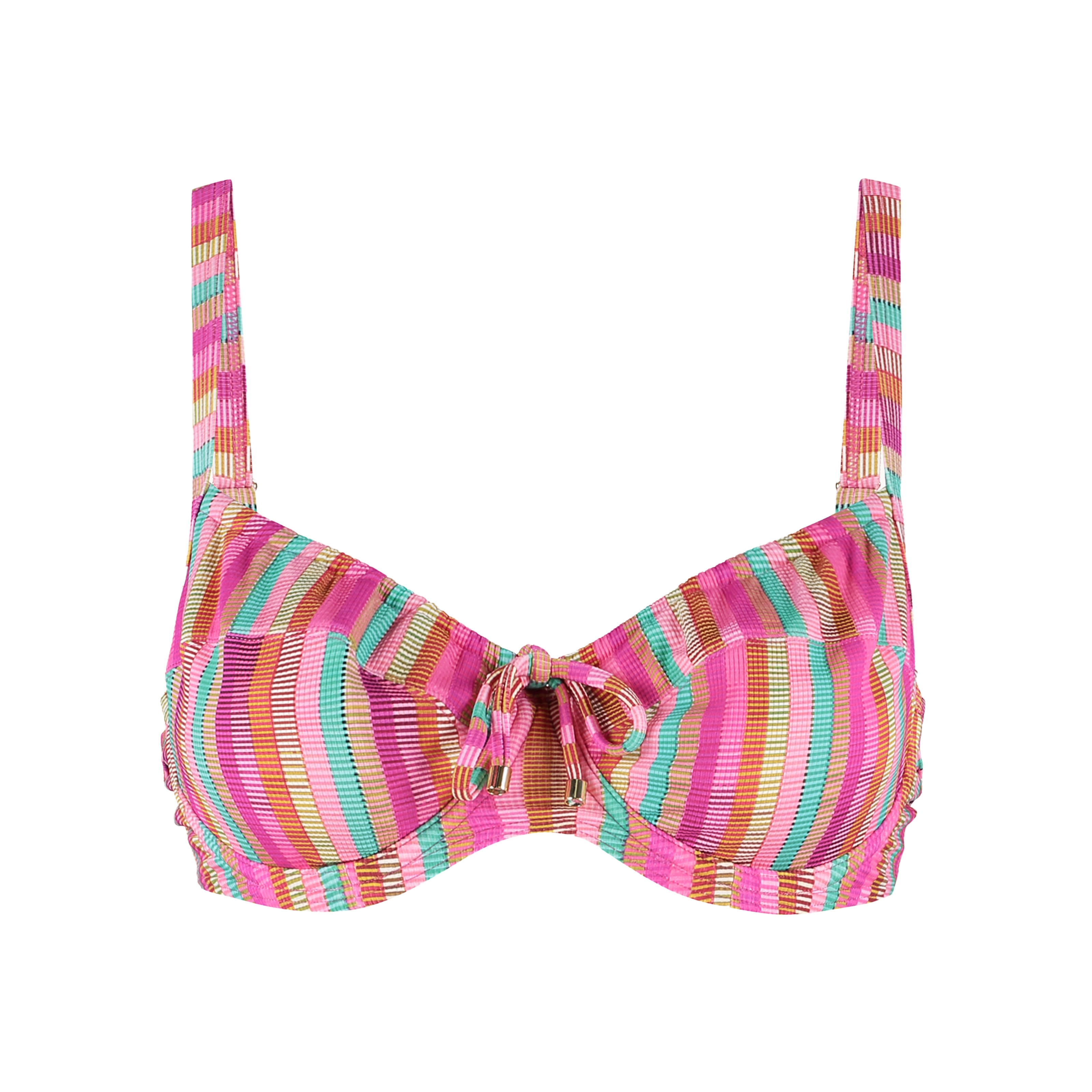 Image of Tropical Lines Bikini Top mit Bügel ungefüttert in pink