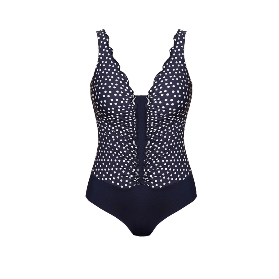 Basic Swimsuit, Blau gemustert, large