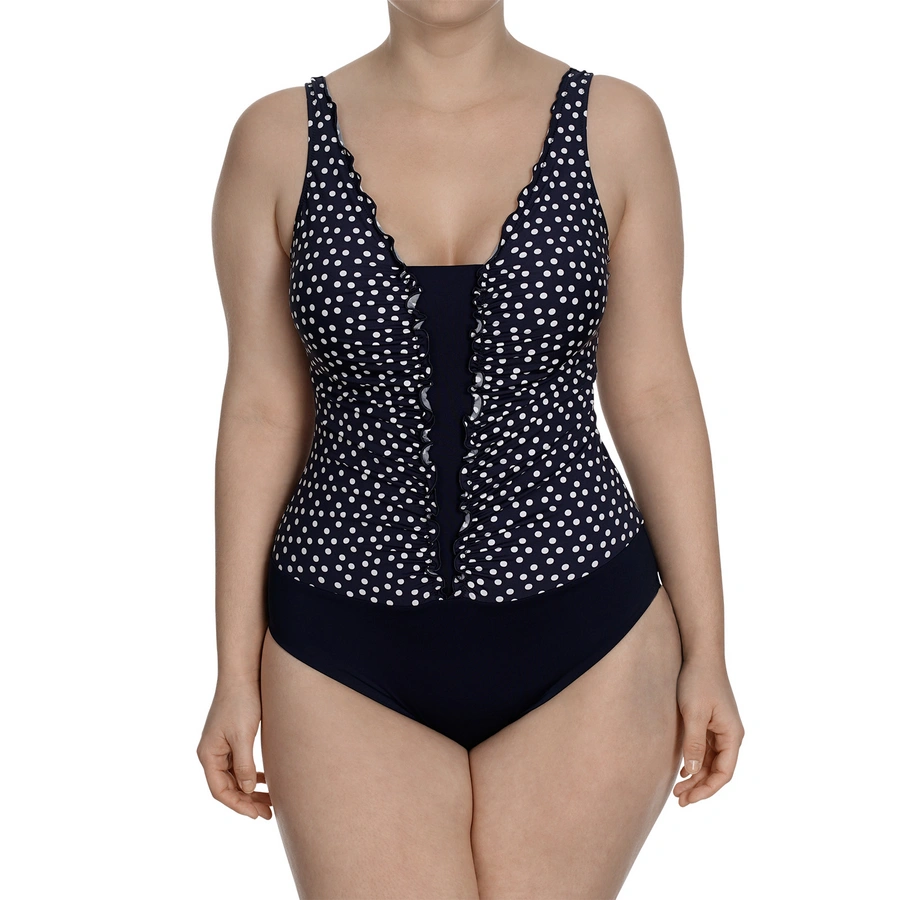 Basic Swimsuit, Blau gemustert, large