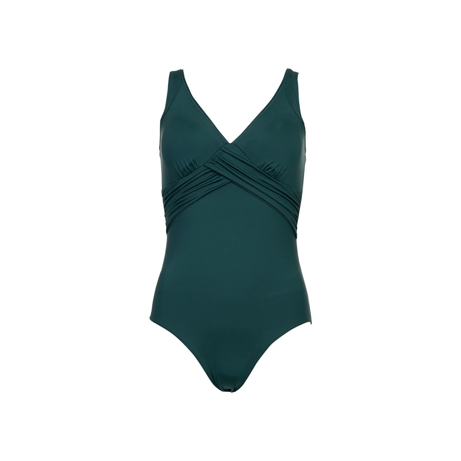 Basic Swimsuit, Gr&uuml;n gemustert, large