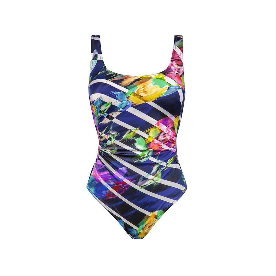 Flower Glow, Bleu avec motifs, large