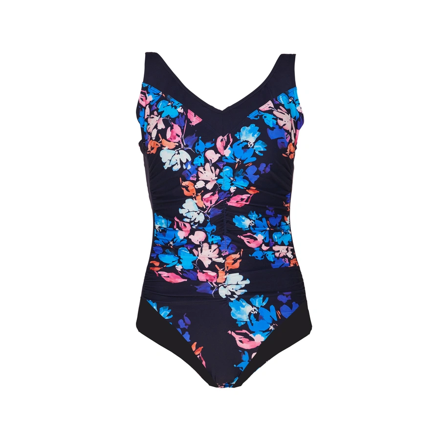 Basic Swimsuit, Blau gemustert, large