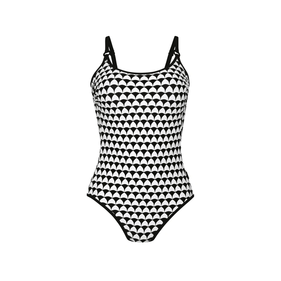 Summer In Cannes, Schwarz gemustert, large