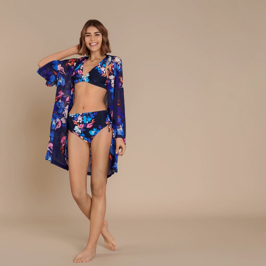 Maringa, Bleu avec motifs, large