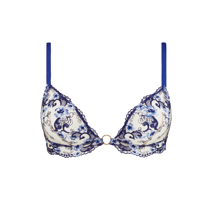 Idylle A Giverny, Bleu avec motifs, large