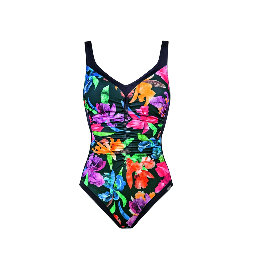 Night Garden, Noir avec motif, large