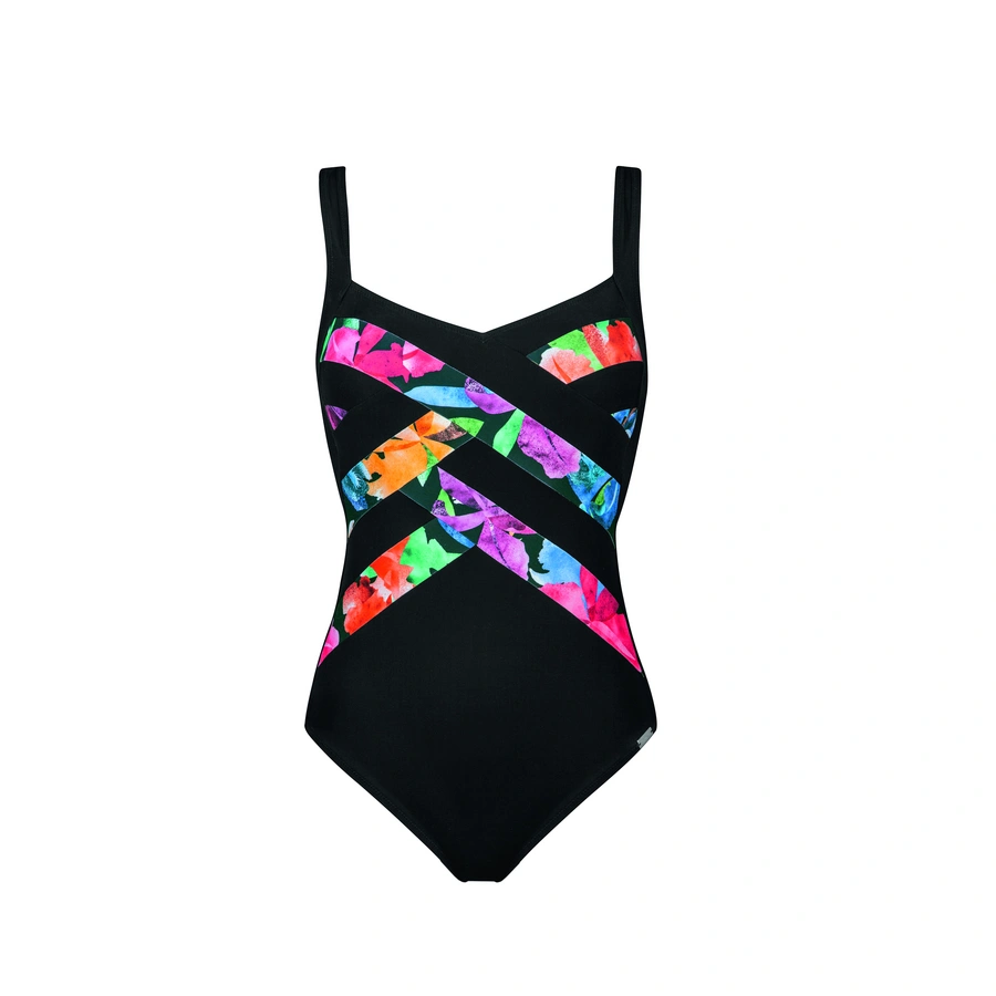 Night Garden, Noir avec motif, large