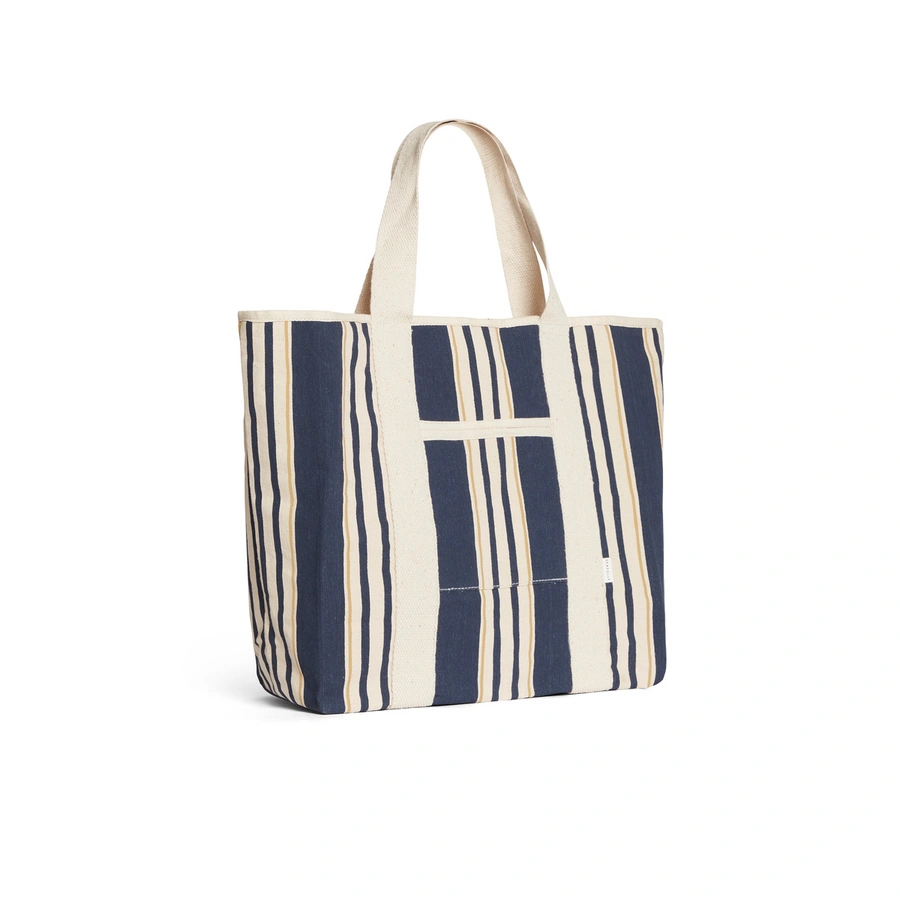 Stripe Tote, Bleu avec motifs, large