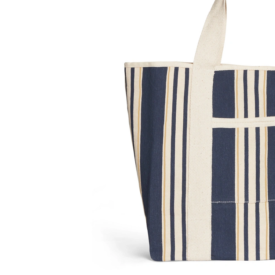 Stripe Tote, Bleu avec motifs, large