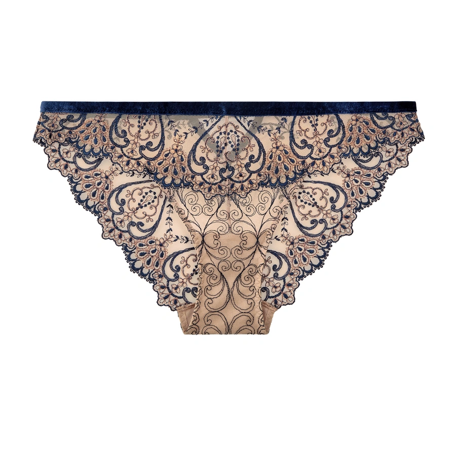 Coeurs Enlacés, Bleu avec motifs, large