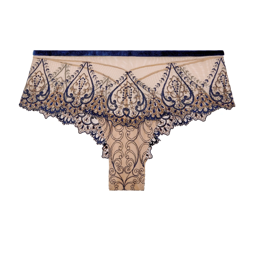 Coeurs Enlacés, Bleu avec motifs, large