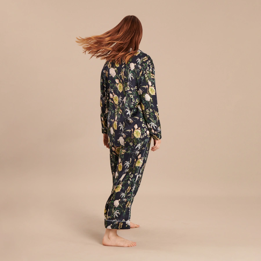 Nayra, Bleu avec motifs, large