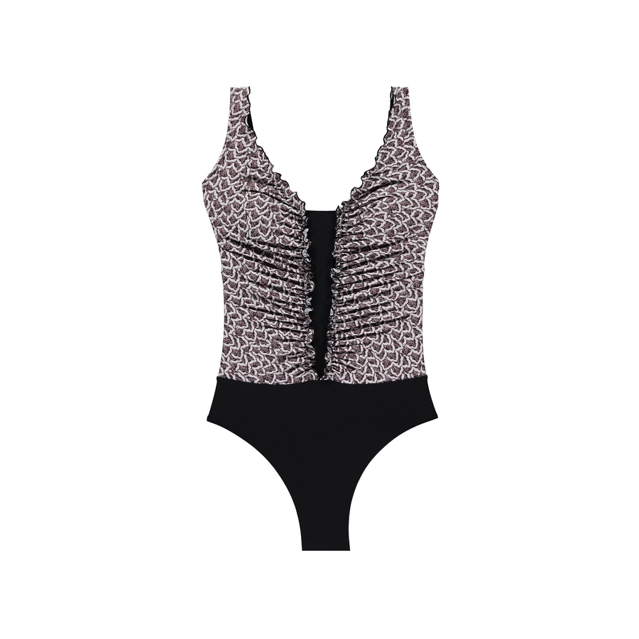 Basic Swimsuit, Nero con motivo, large