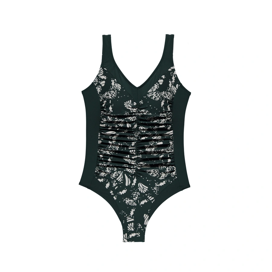 Basic Swimsuit, Verde con motivo, large