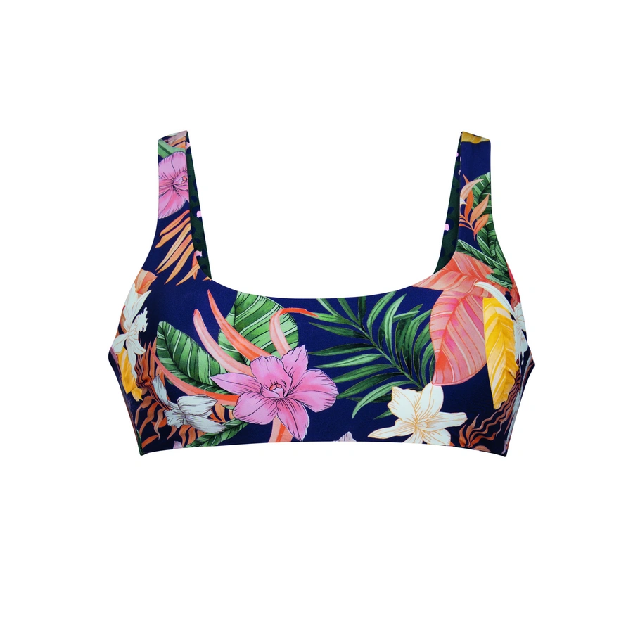 Tropical Sunset, Vert foncé avec motifs, large