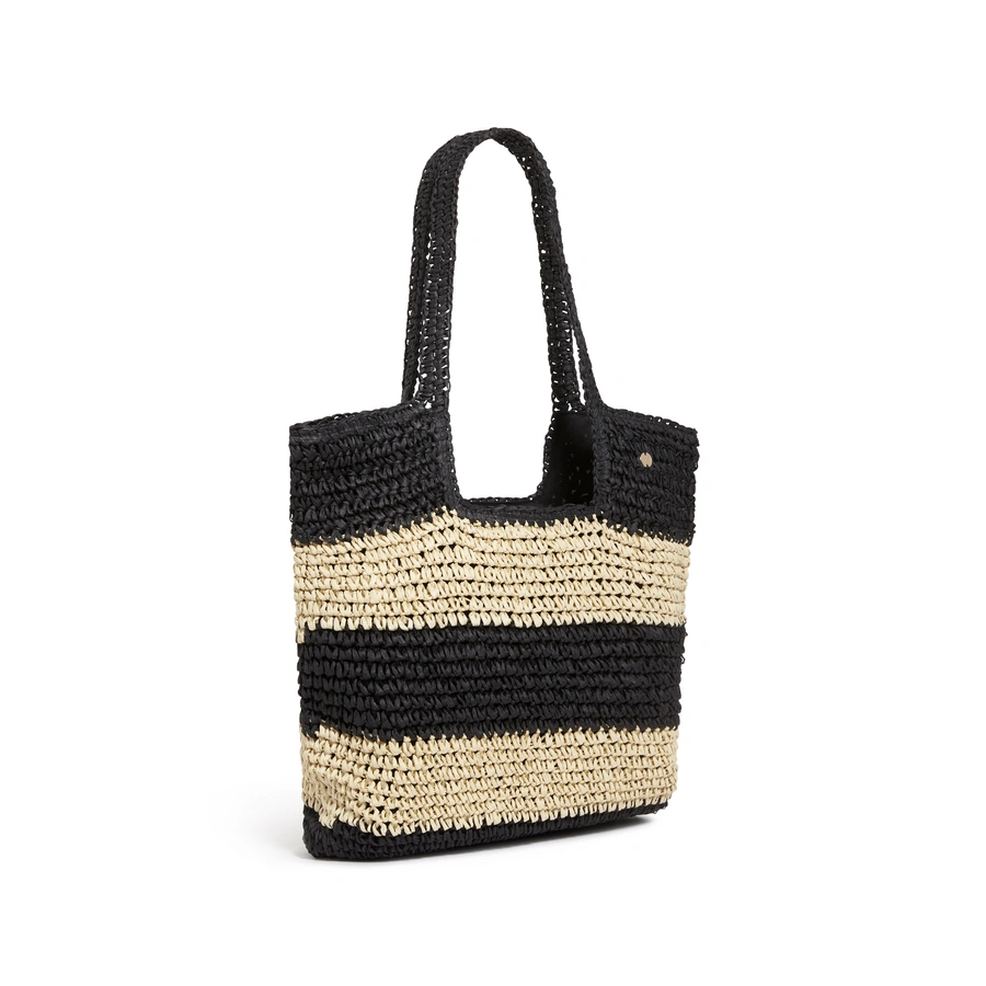 Splice Woven Tote, Schwarz, large