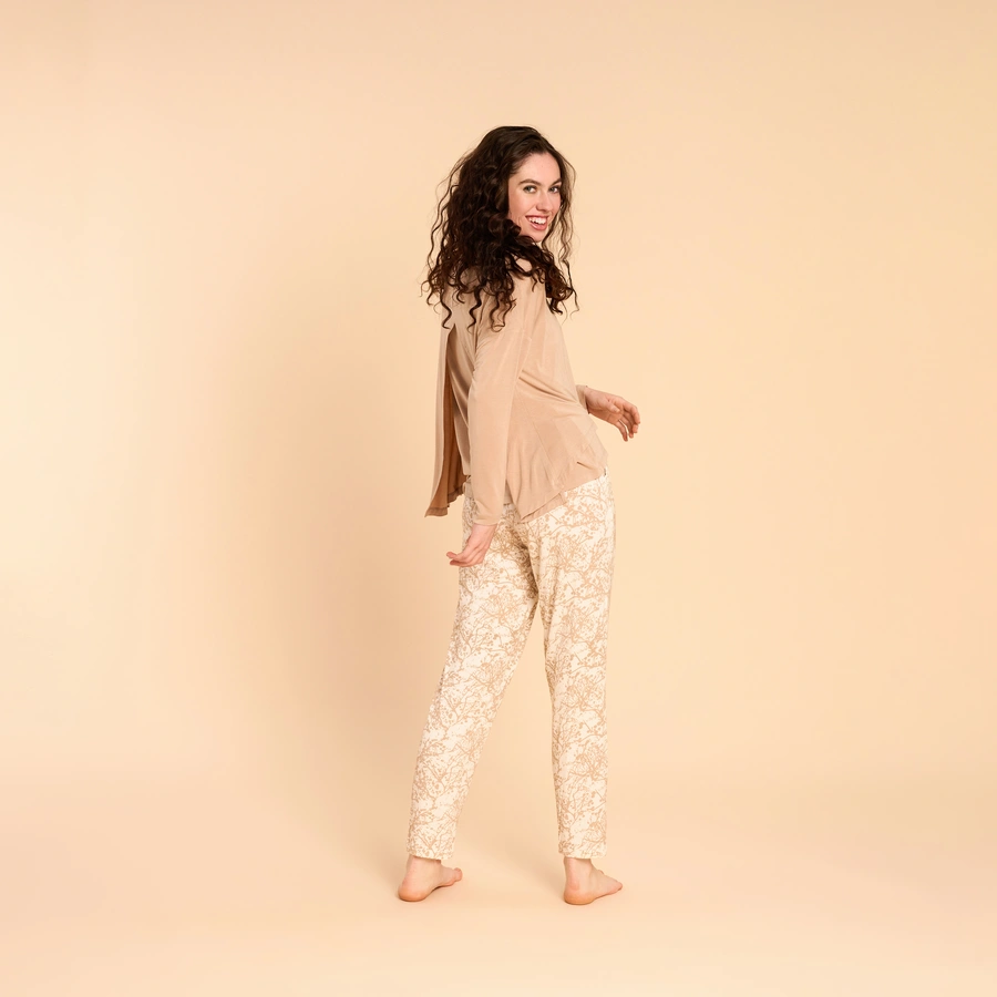 Rimona, Beige avec motifs, large